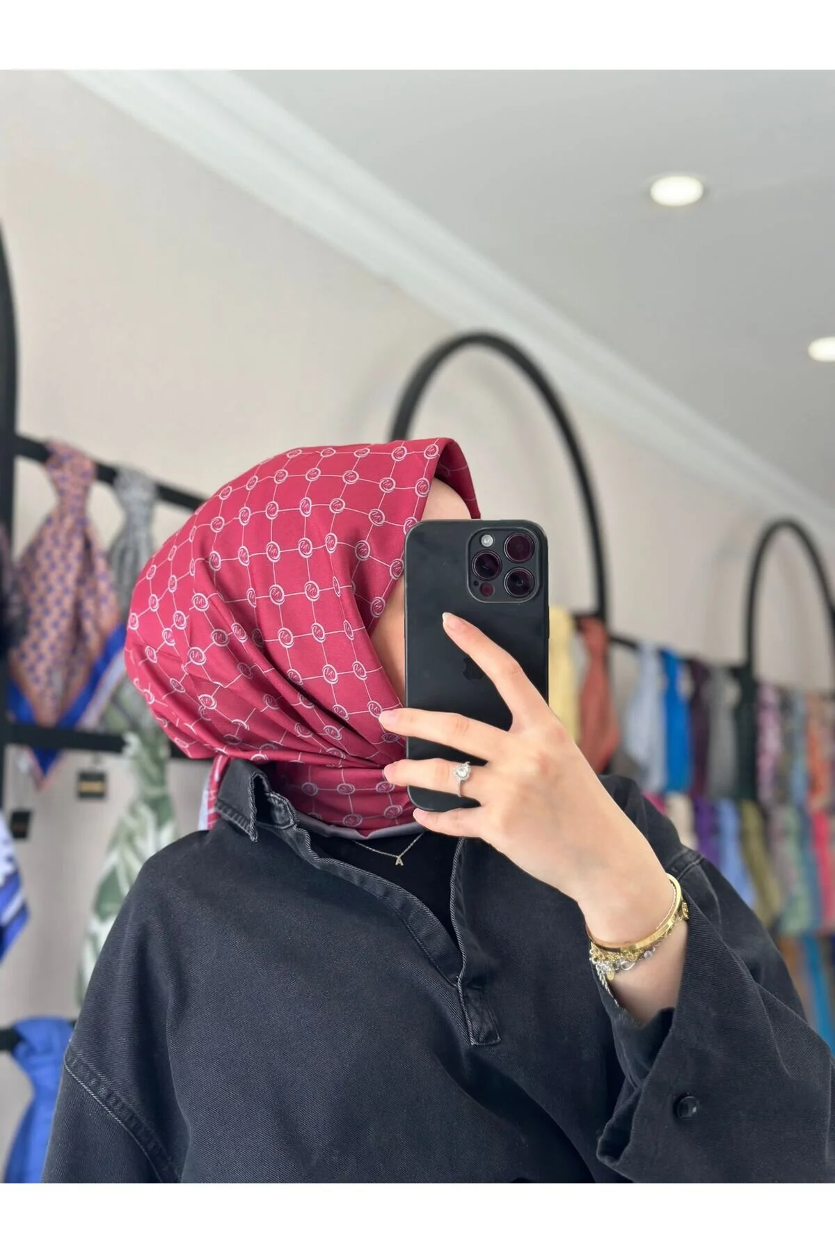شال روسری نرم پنبه ای مونوگرام MONOOR