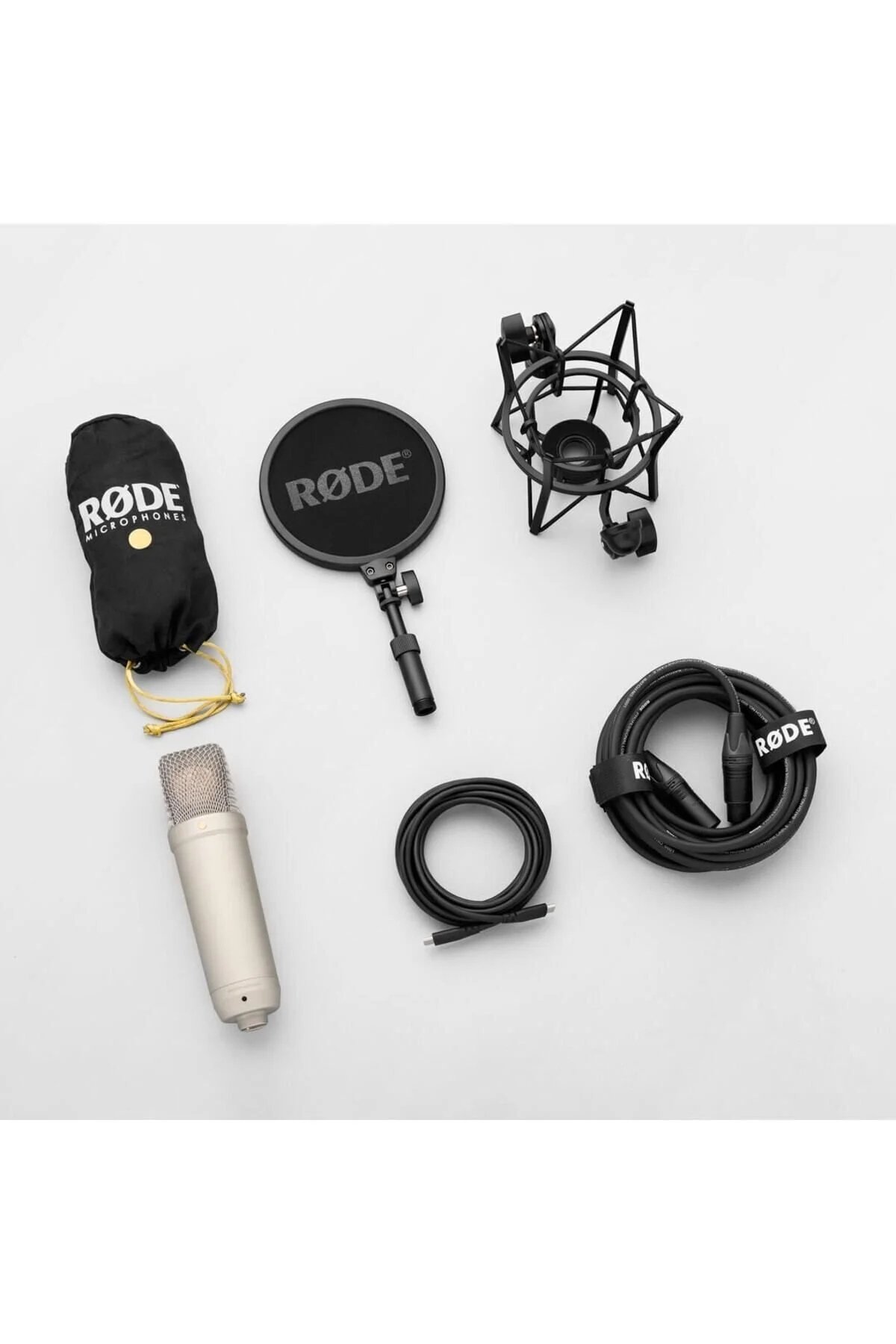 میکروفون و لوازم جانبی NT1 5TH | کندانسور USB XLR پشتیبانی شده DSP 5.NESIL نقره Rode