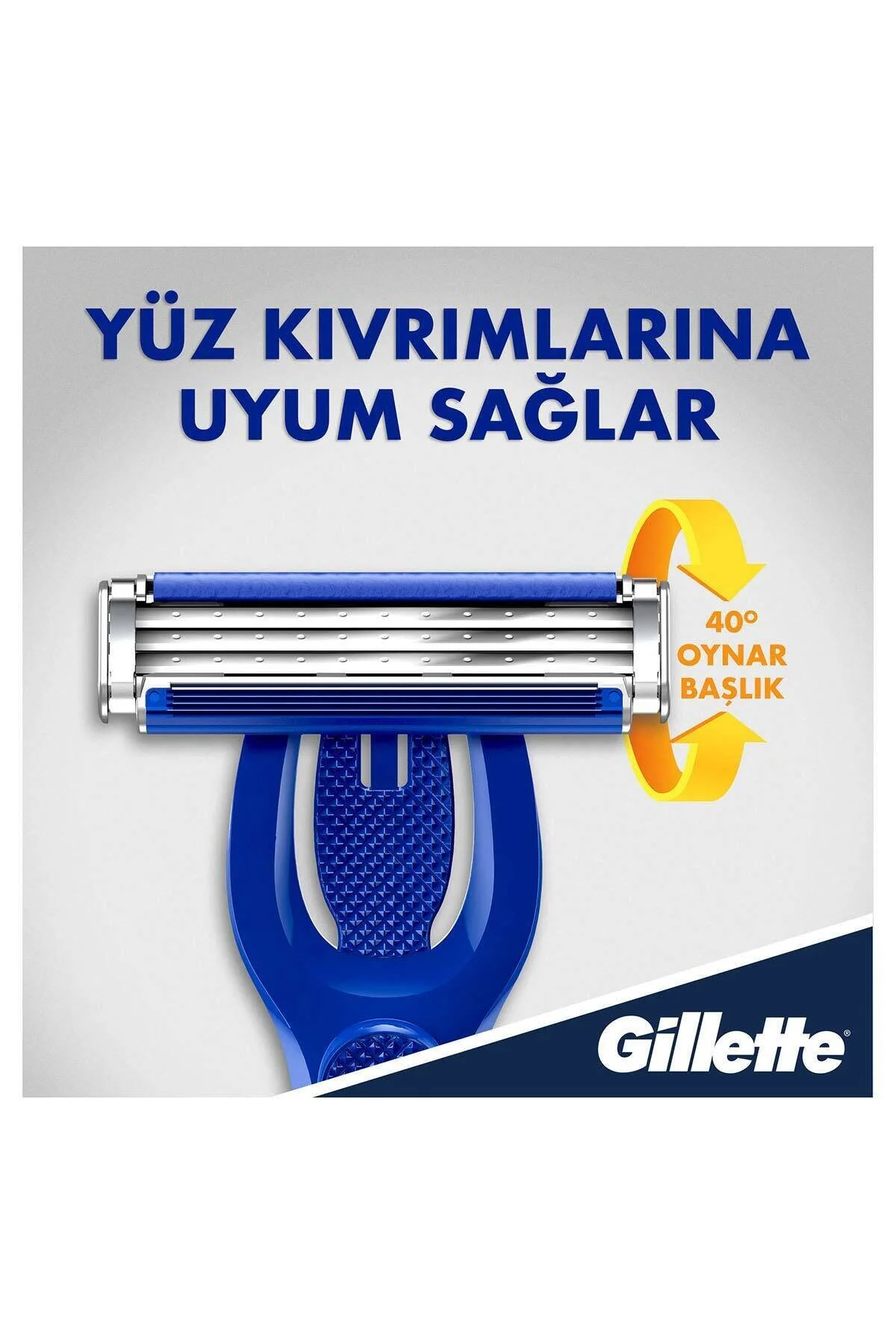 تیغ اصلاح مردانه Blue3 Hybrid با 8 عدد یدک ژیلت Gillette