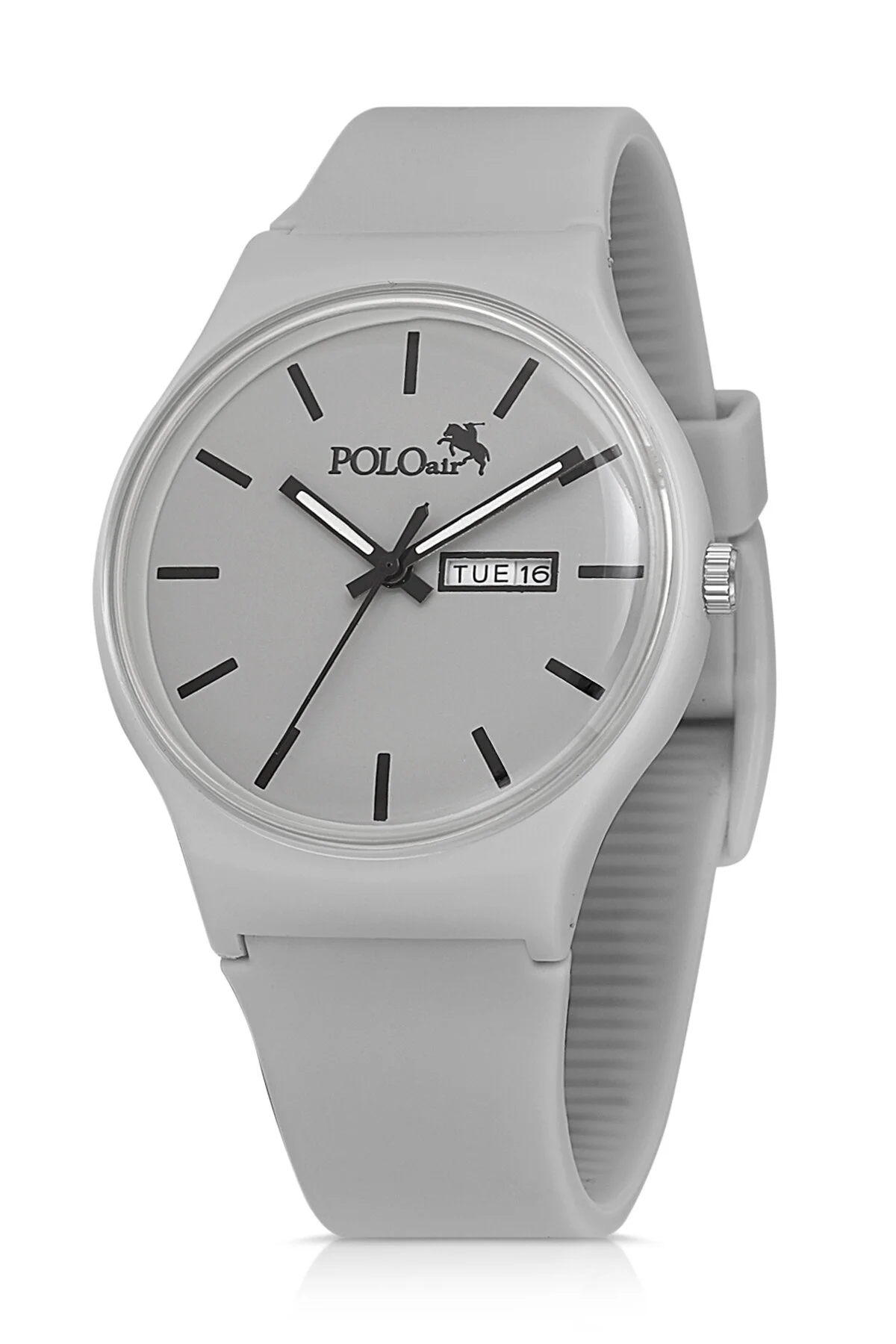 ساعت مچی سیلیکونی یونیسکس اسپرت روز تقویم رنگ خاکستری PL 1555B3X polo air