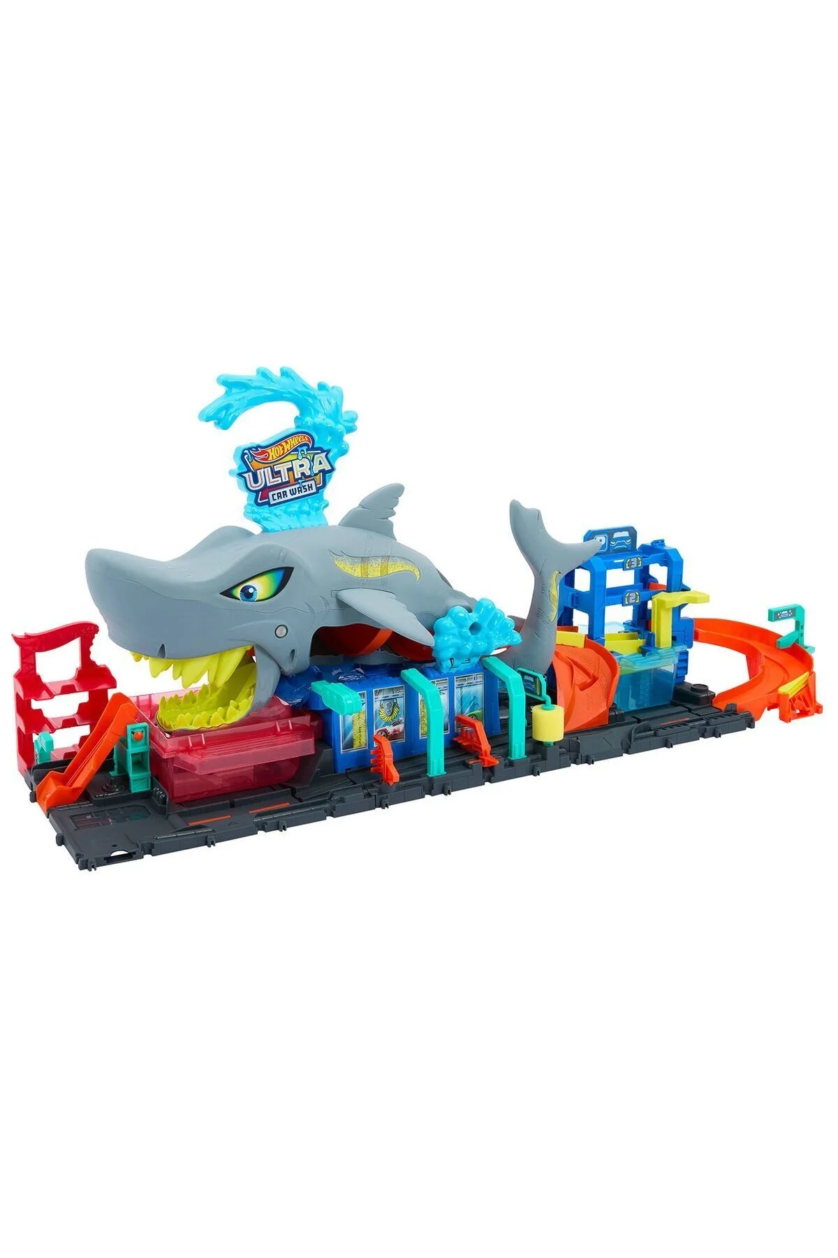 مدل خودرو HTN82 چرخ های داغ بازی شستشوی ماشین کوسه زرق و برق دار HOT WHEELS
