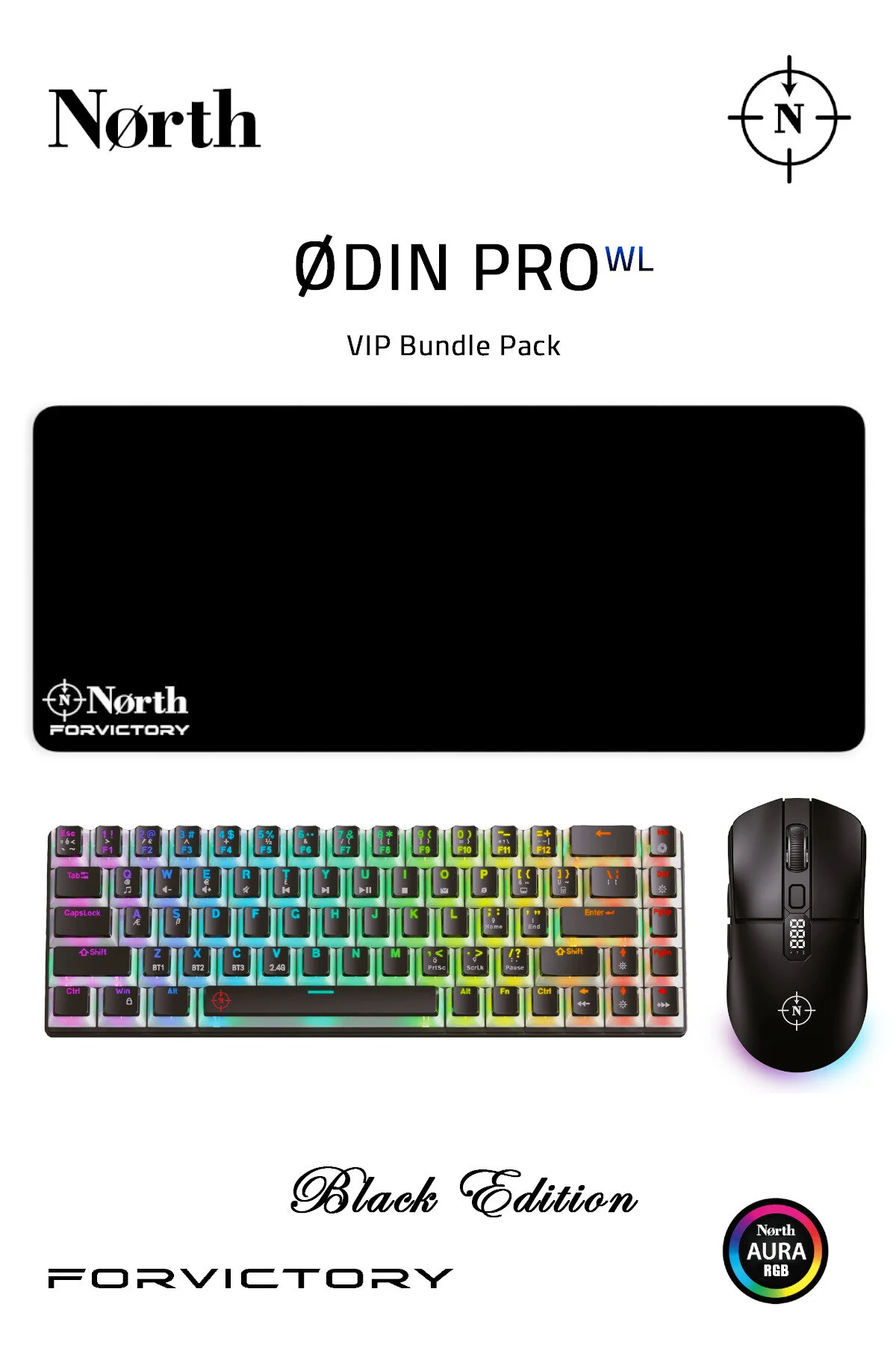 ست کیبورد و ماوس مخصوص بازی ODIN PRO WL PLAYER MOUSE + صفحه کلید VIP SET North