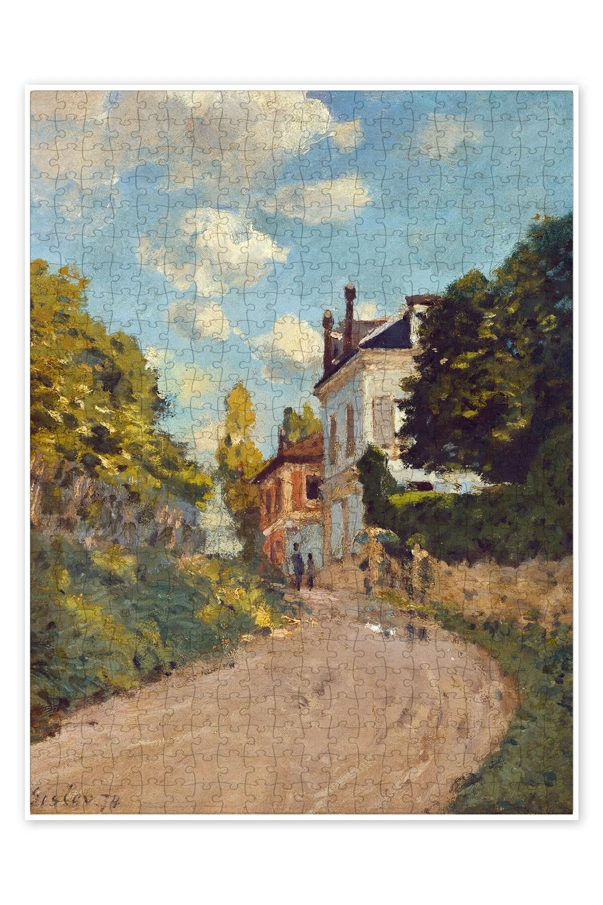پازل RUE DE MOUBUISSON, LOUVECIENNES 500 PIECE PAZE اره منبت کاری مویی شهر منظره منظر سرگرمی از ترکیه Jeronkarji