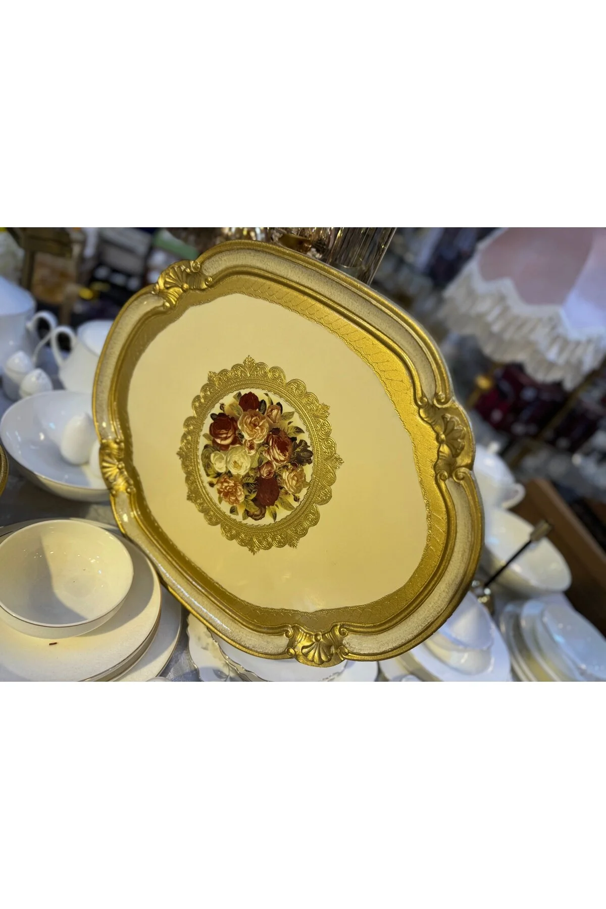 سینی ESTERHOMEDECOR با اندازه متوسط ​​سینی های گل رز ایتالیایی برای 6 نفر masi