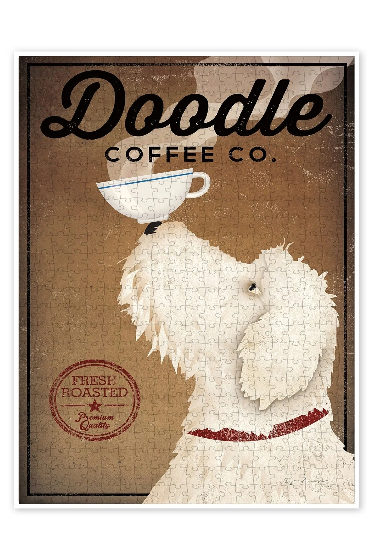 پازل DOODLE COFFEE 500 PIECE PAUSE اره منبت کاری مویی آشپزخانه با تم برای بزرگسالان از ترکیه Jeronkarji