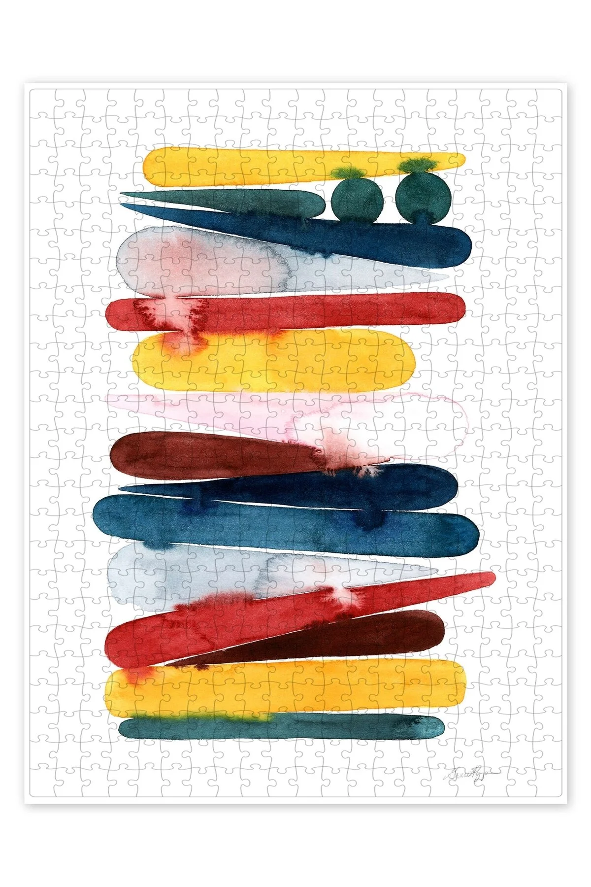 پازل RAINBOW LAYERS II 500 PIECE PUZZLE اره منبت کاری مویی با موضوع هنر انتزاعی بوهمیایی از ترکیه Jeronkarji