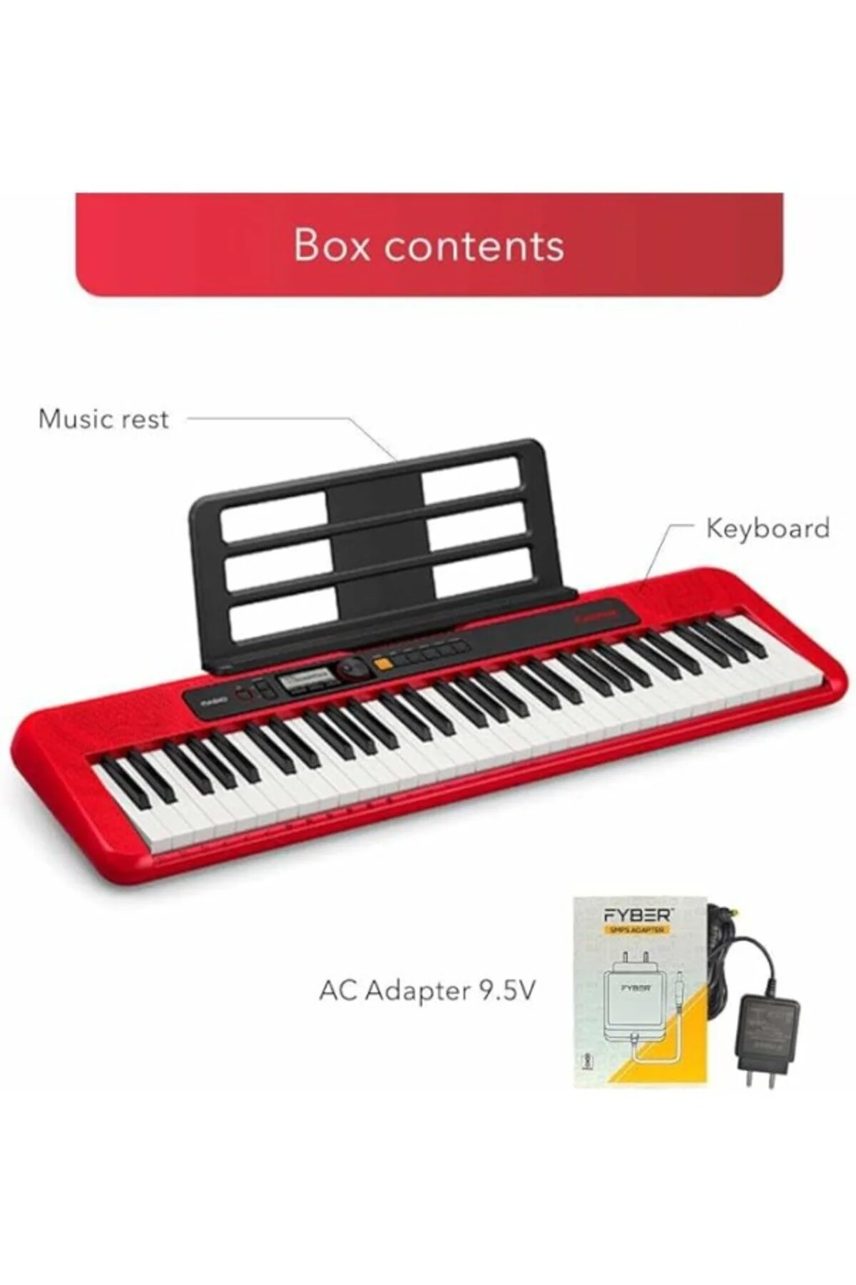 ارگ CASIOTONE CT S200RDC2 61 ORGAN قرمز ShopZum