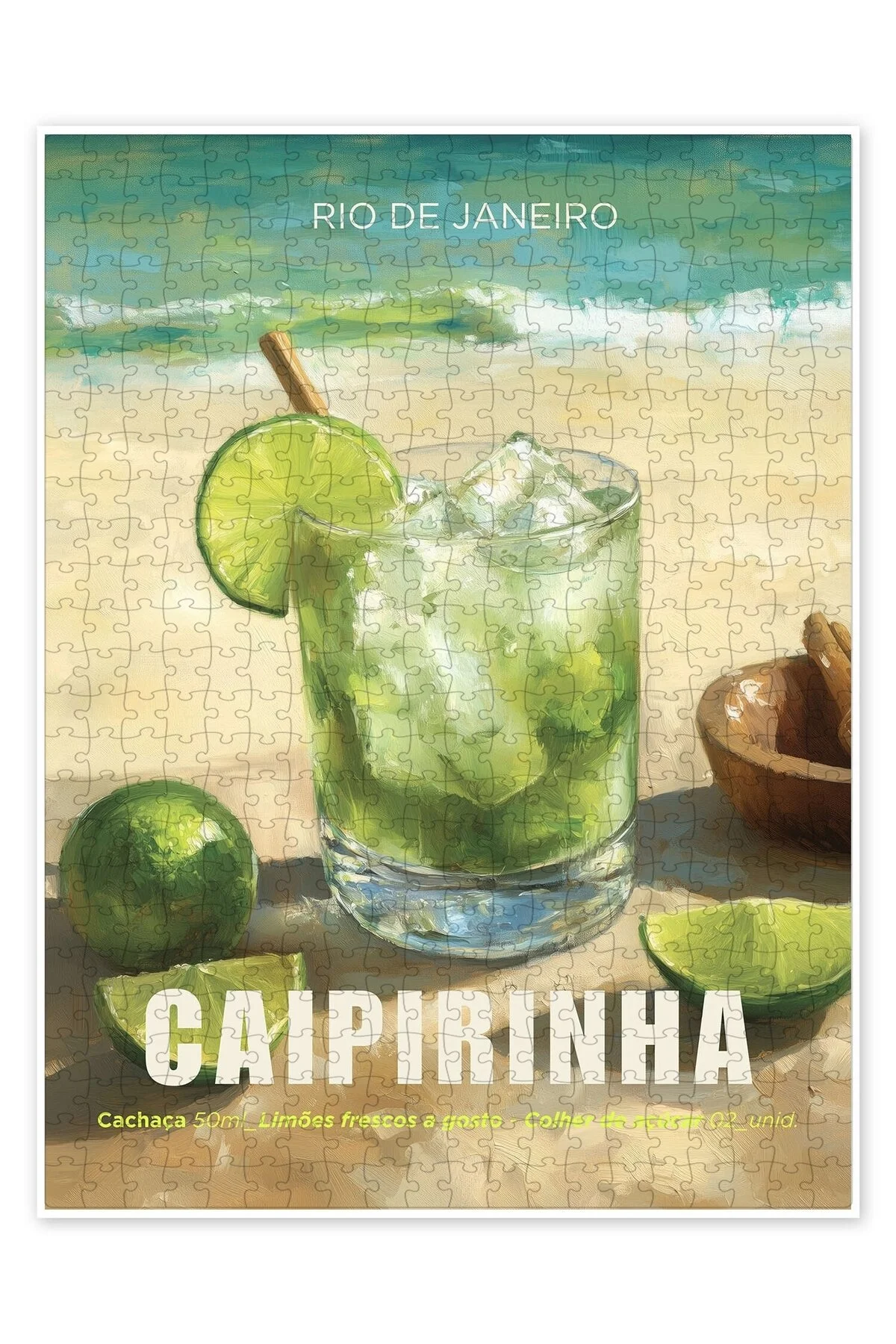 پازل آشپزخانه اره منبت کاری مویی 500 تکه کلاسیک CAIPIRINHA با تم مخصوص بزرگسالان از ترکیه Jeronkarji