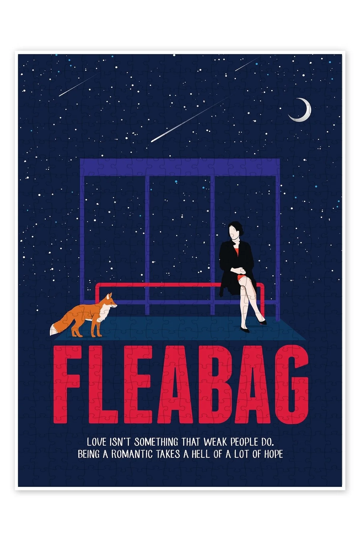 پازل FLEABAG 500 PIECE اره منبت کاری مویی با موضوع فیلم کلاسیک از ترکیه Jeronkarji