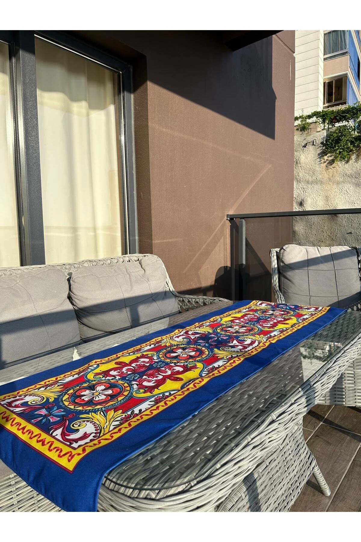 رانر و زیر بشقابی 140X50 سانتی متر رنگ آمیزی بدون نسخه MILANO SERIES NAVY BLUE RUNNER Karam Home