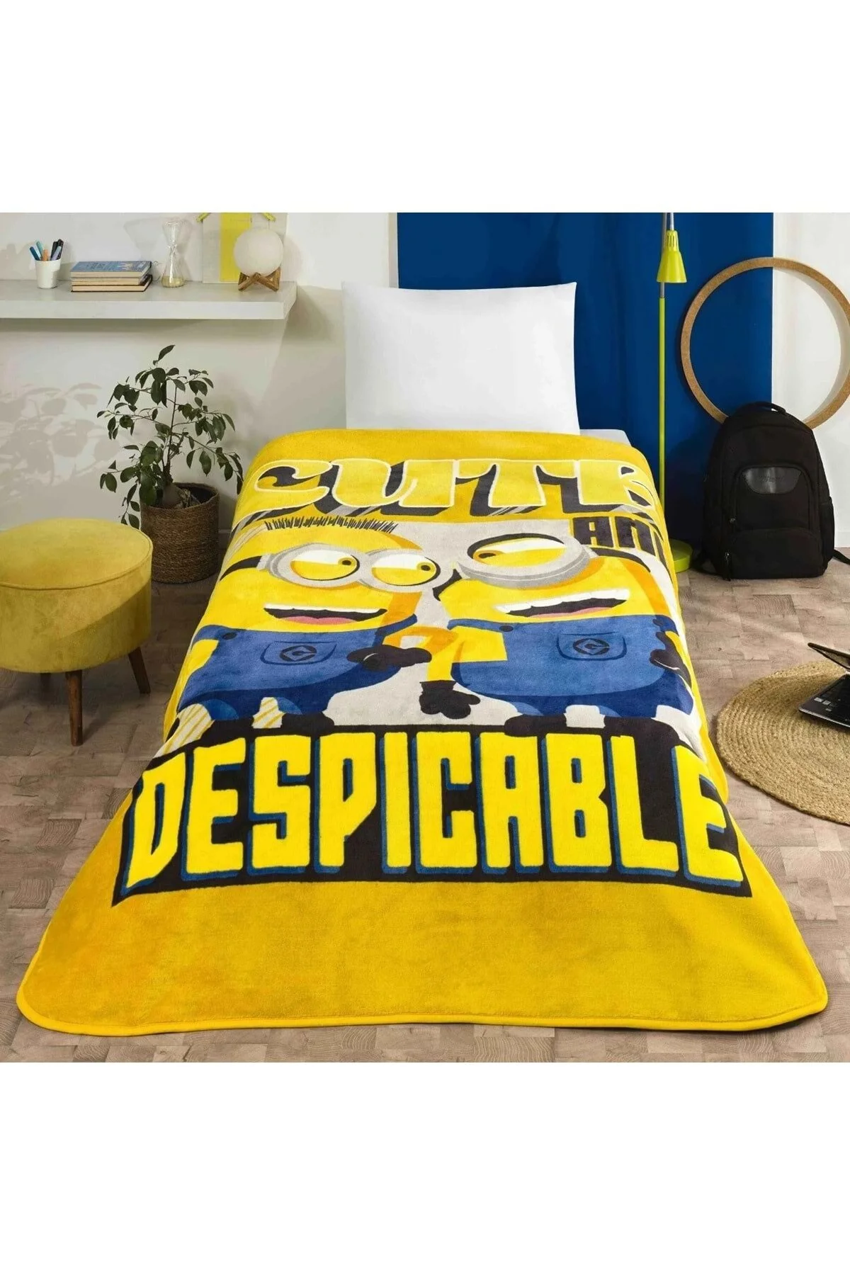 پتوی یک نفره BATTLER BATHLER مجزا تاج 160X220 MINIONS 4 زرد Taç