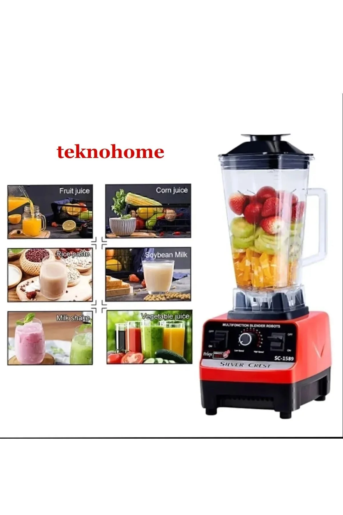 ست مخلوط کن TEKNOHOME BLENDER PROFESSIONAL 9500 COLORS ممکن است متفاوت باشد اورجینال Silver Crest