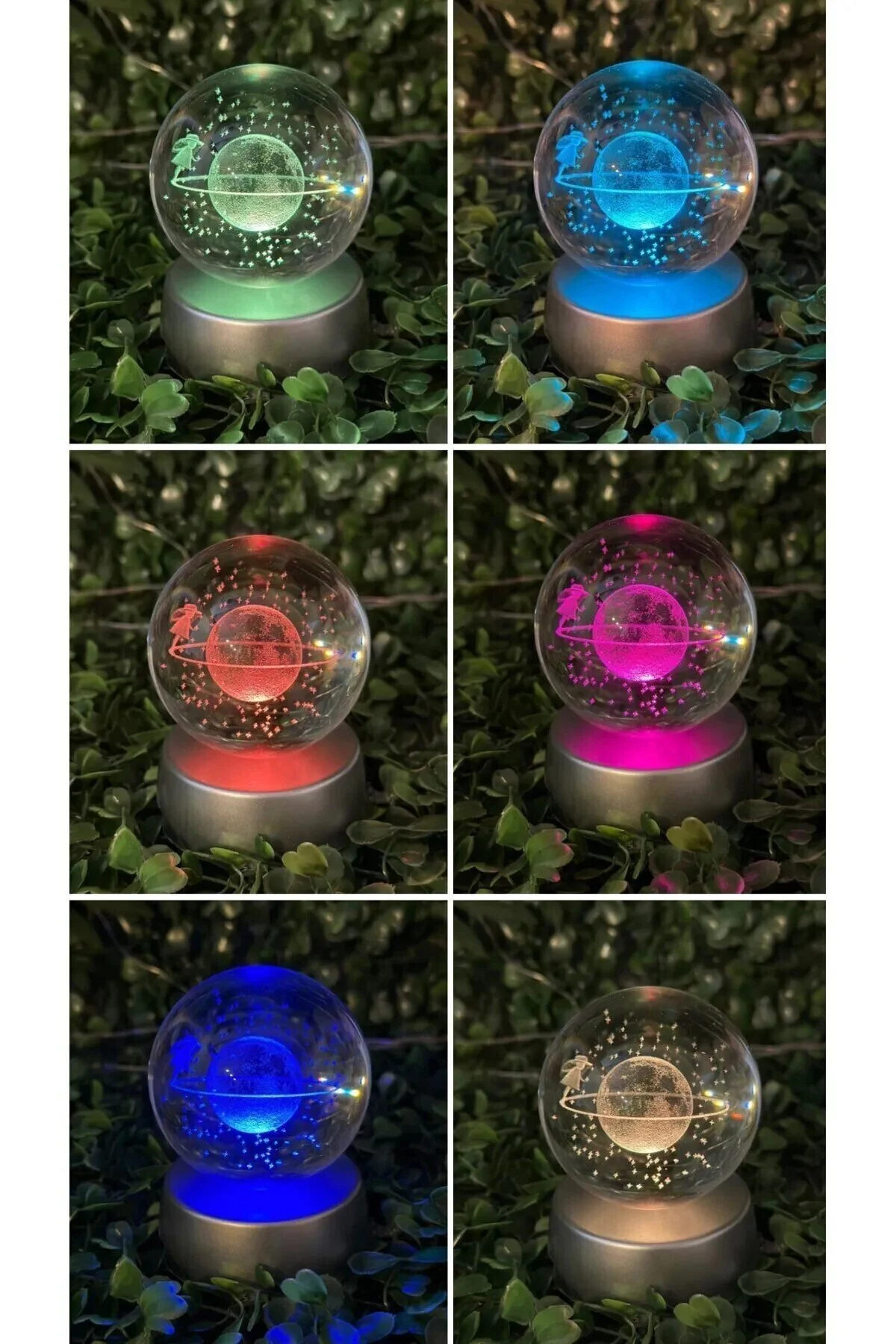گوی برفی سبد هدیه 3D SATURN GIRL SNOW GLOBLE LED LIGHTED GLOBE از ترکیه Perry Accesories