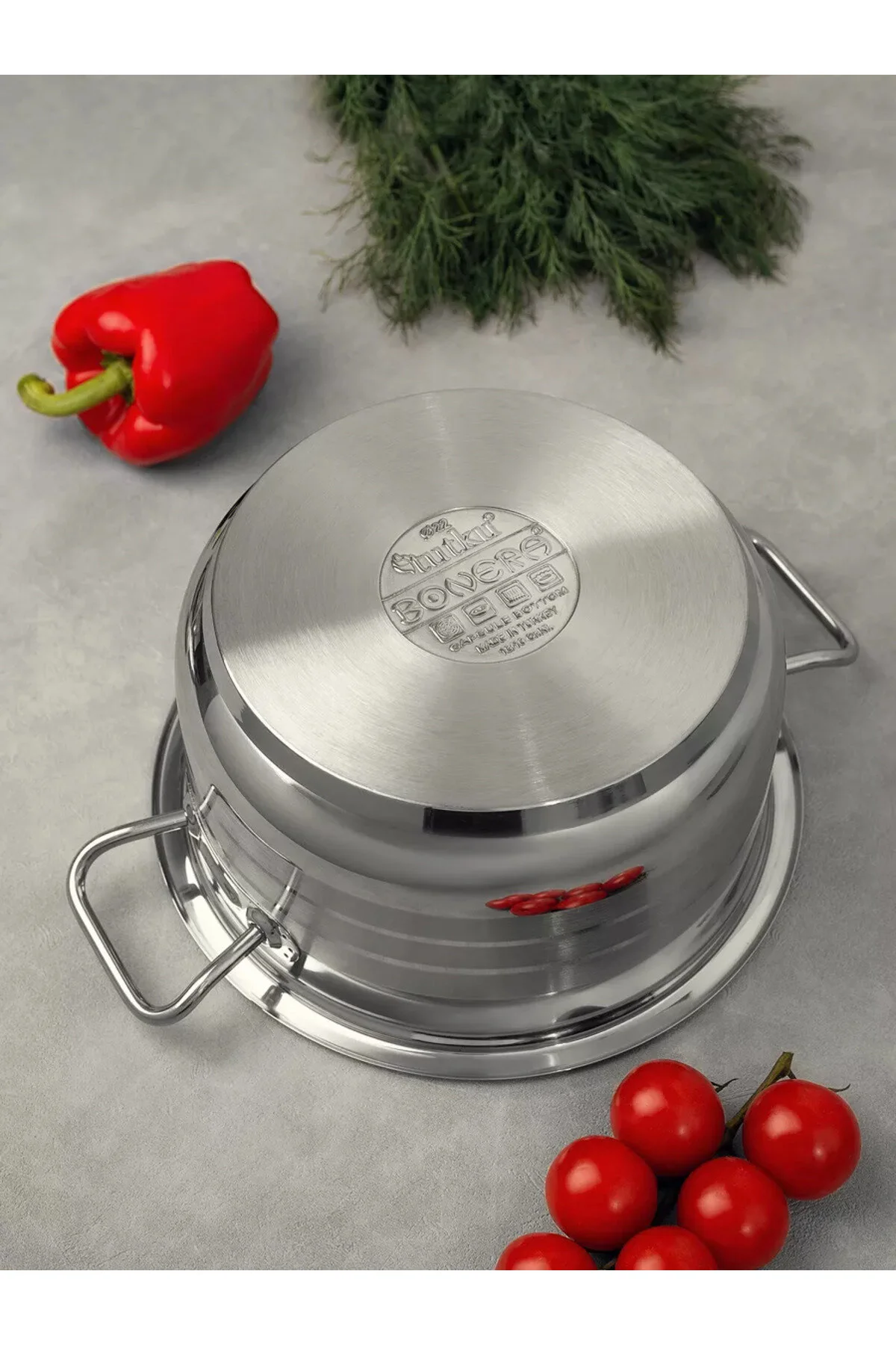 قابلمه فلزی مردانه و زنانه Bon2108 Steel Deep Cookware 32 22 سانتی متر بونرا  Bonera