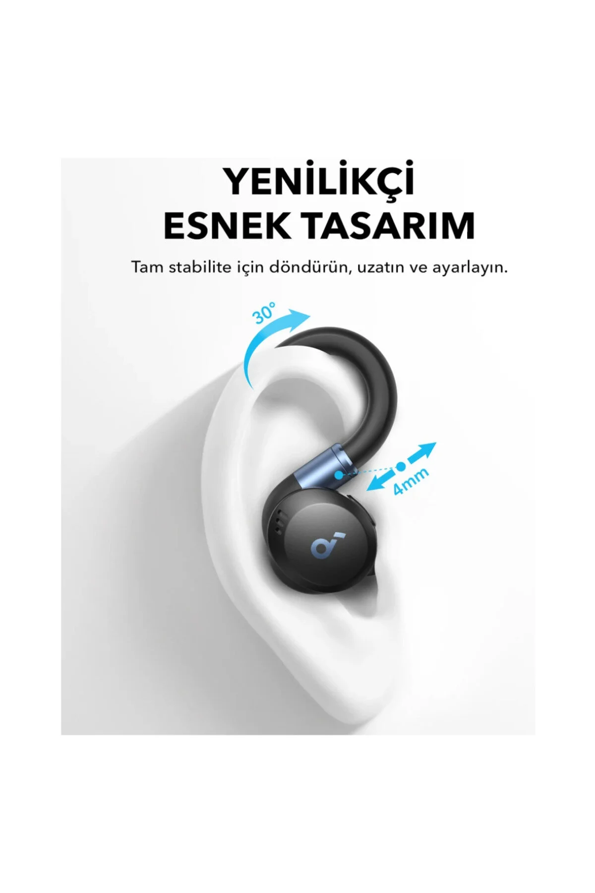 هدفون بلوتوث TWS داخل گوش ورزشکار آویزان سیاه ANQUER تضمین شده Anker