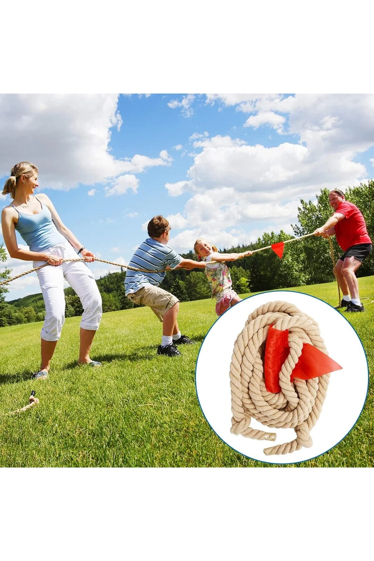 طناب ورزشی PULL PLAY ساختار بافته محکم 15 میلی متر پیچ خورده سه بازو حداکثر دوام Avessa