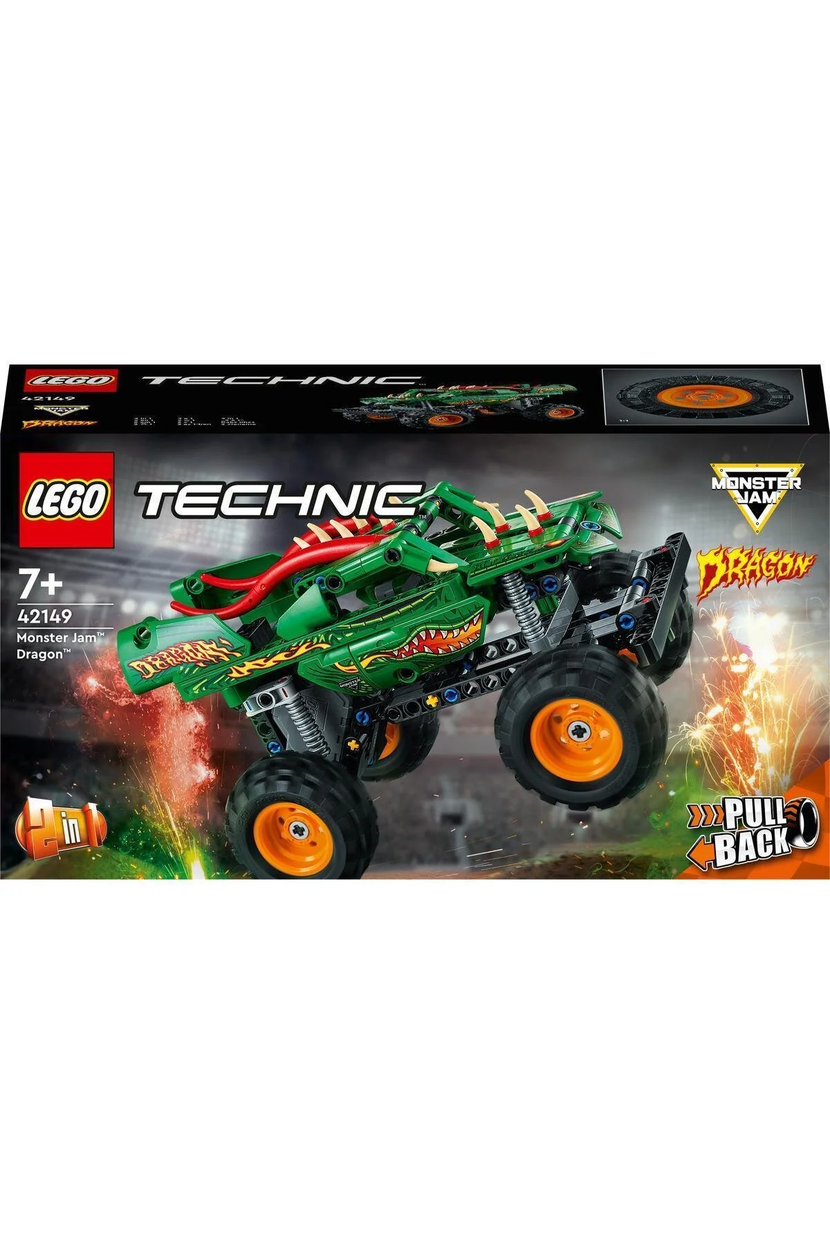 اسباب بازی های آموزشی TECHNIC MONSTER JAM™ DRAGON™ 42149 اورجینال LEGO