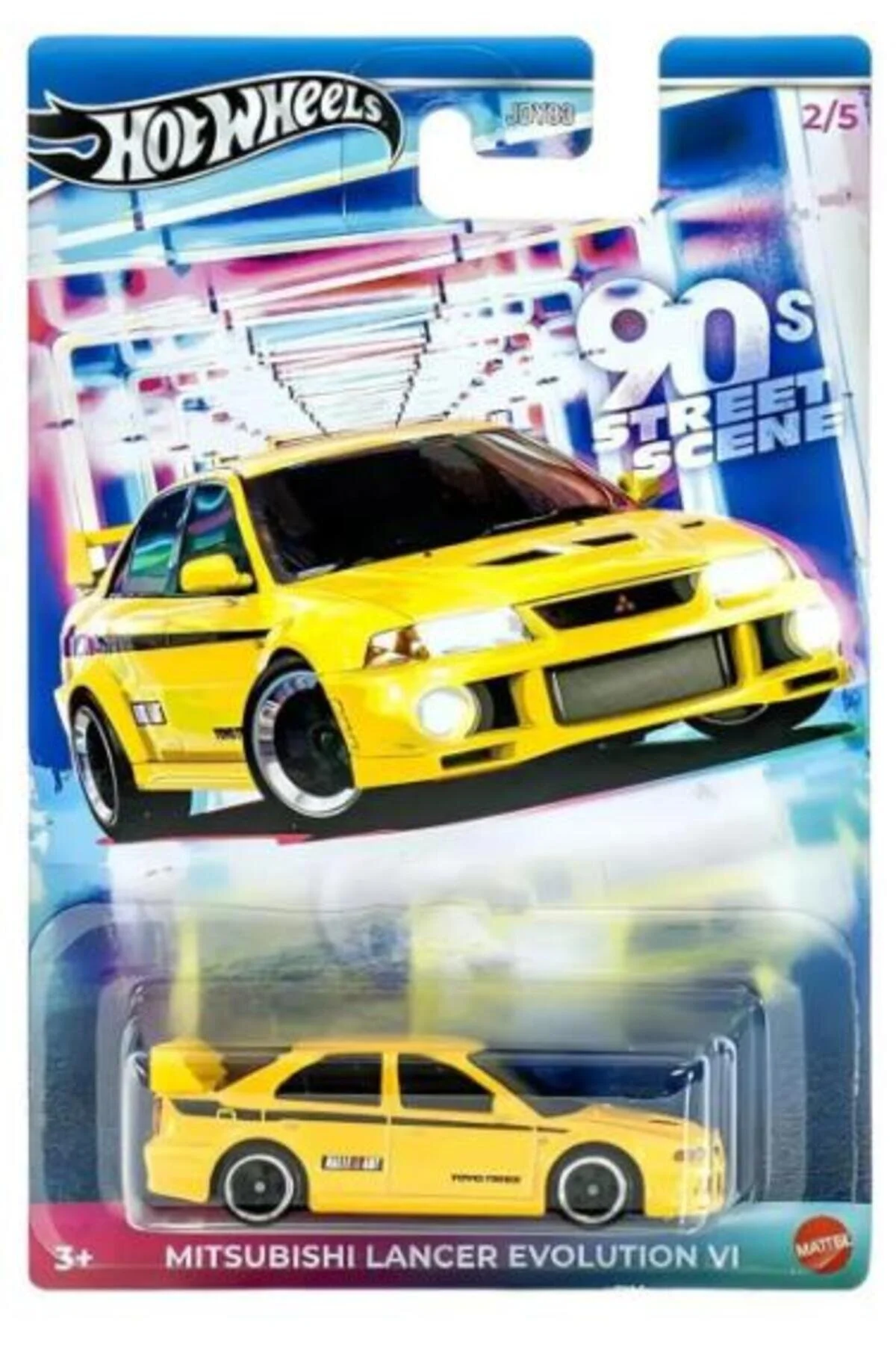 ماشین اسباب بازی خودروهای با مضمون صحنه‌های خیابانی دهه 90 MITSUBISHI LANCER EVOLUTION VI JCB58 از ترکیه HOT WHEELS