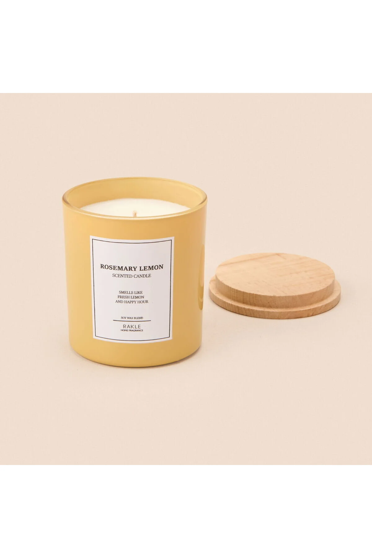 زیرسیگاری شمع معطر LE JARDIN ROSEMARY LEMON زرد 200 گرم Rakle