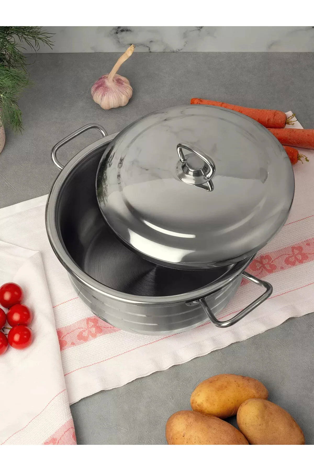 قابلمه فلزی مردانه و زنانه Bon2108 Steel Deep Cookware 32 22 سانتی متر بونرا  Bonera