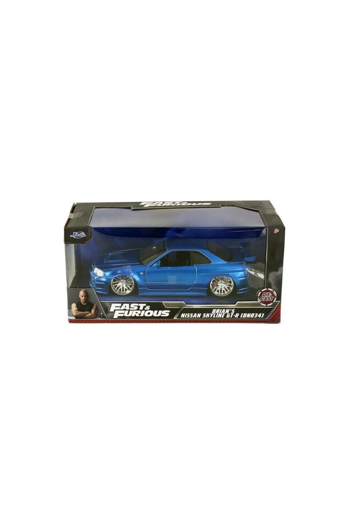 مدل خودرو 1:24 سریع و خشمگین برایان NISSAN SKYLINE GT R BNR34 ماشین آبی SCOWETTO