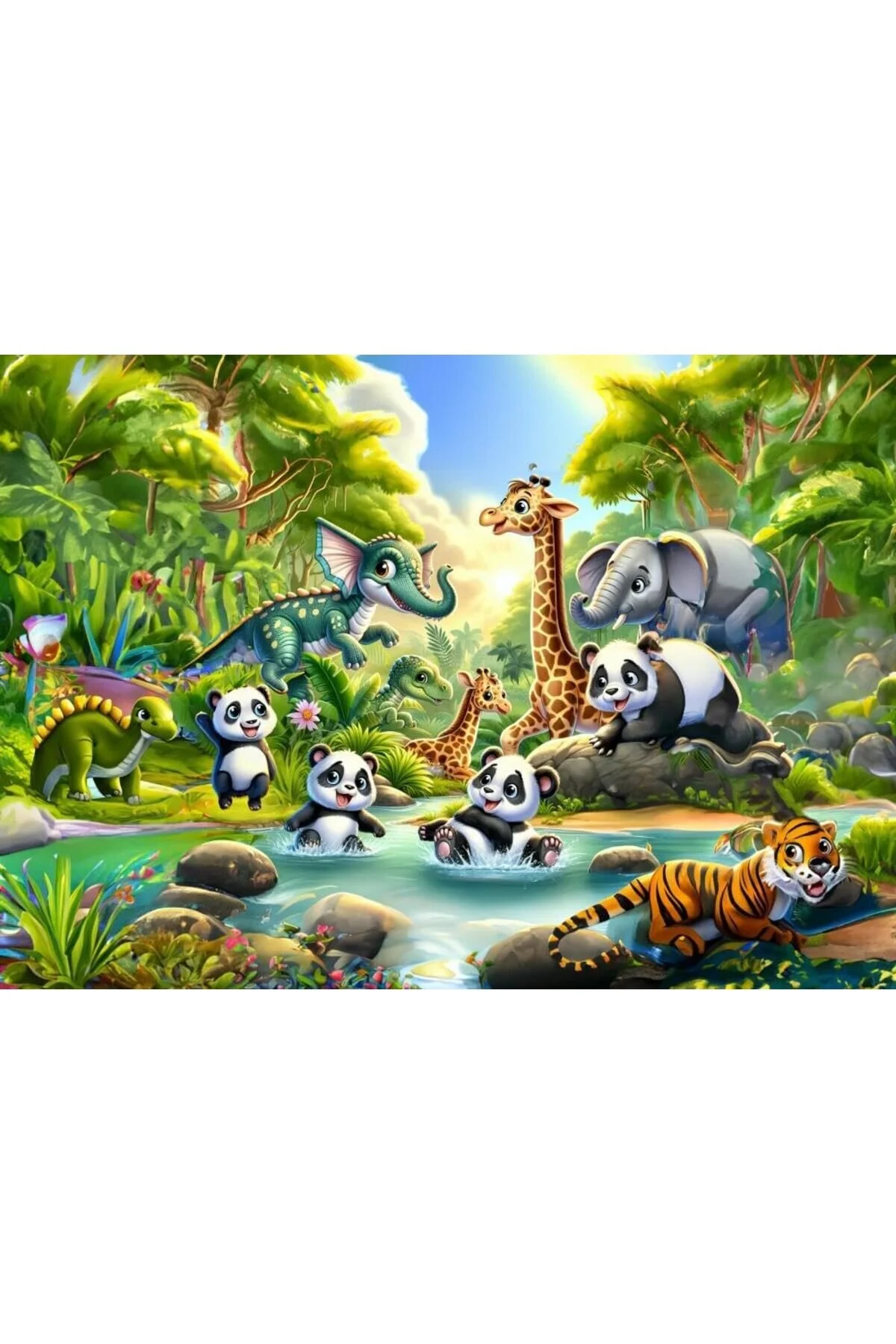 لگو دخترانه پسرانه بچگانه حمام پاندا کودکان لذت می برد 50 قطعه پازل اورجینال ارت Art Puzzle
