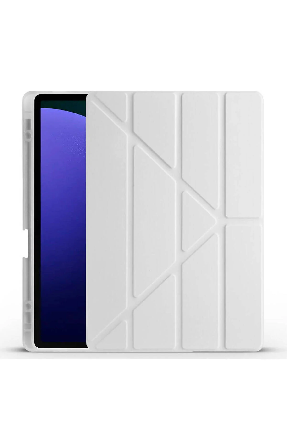 کاور تبلت قاب پایه GALAXY TAB S9 PLUS سازگار با سه تاشو محفظه قلم خاکستری HazırdaVar
