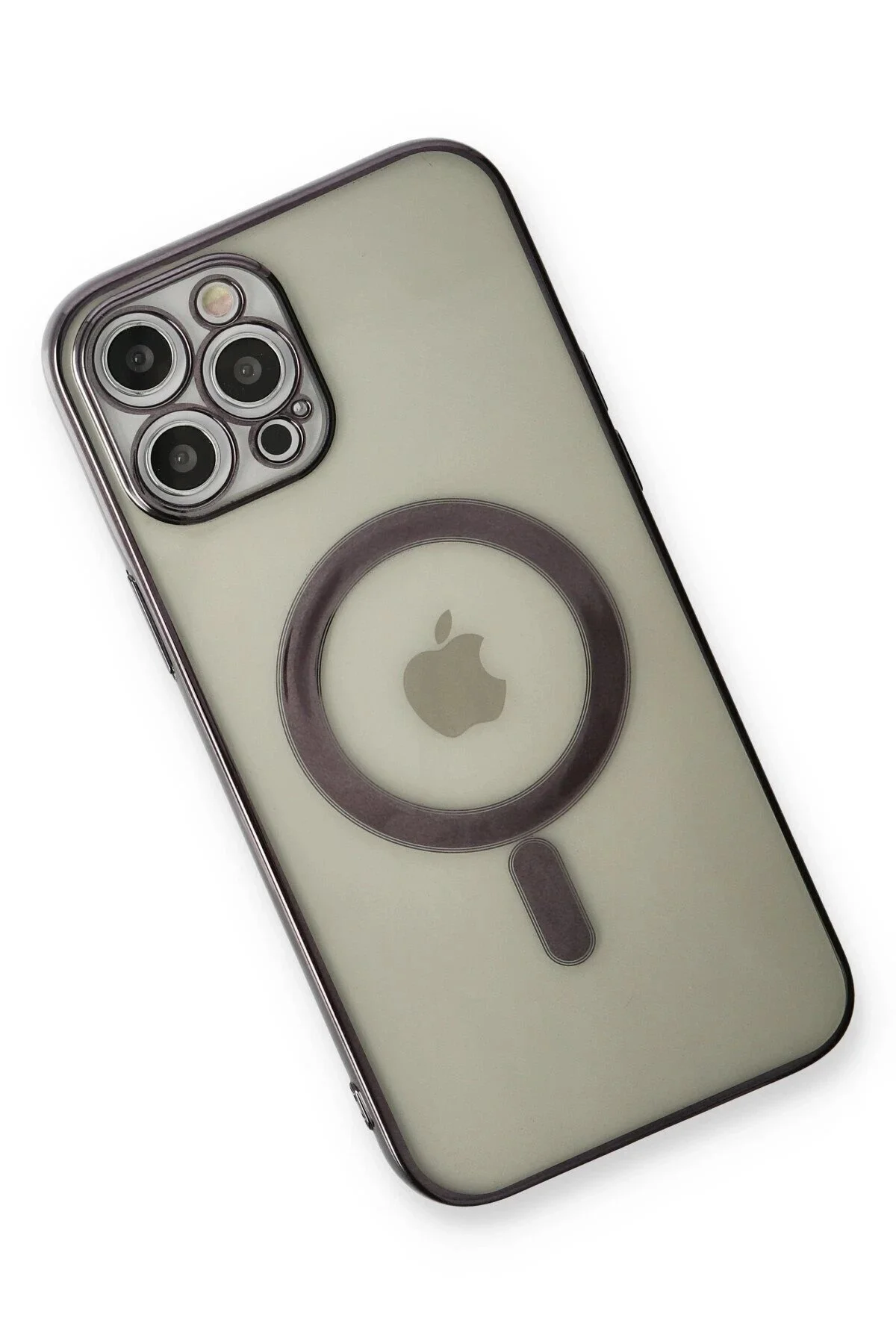کاور و قاب IPHONE 12 PRO CASE MAGNETICSAFE LASER SILICONE مشکی CepteToptan