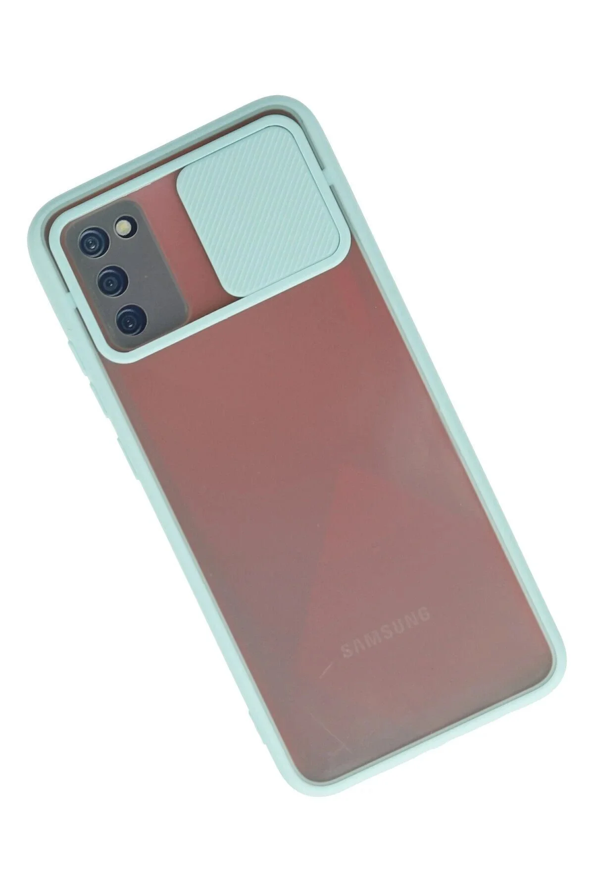 کاور و قاب SAMSUNG GALAXY CASE PALM FROSTED CAMERA SLIDER سیلیکونی فیروزه VB1801 CepteToptan