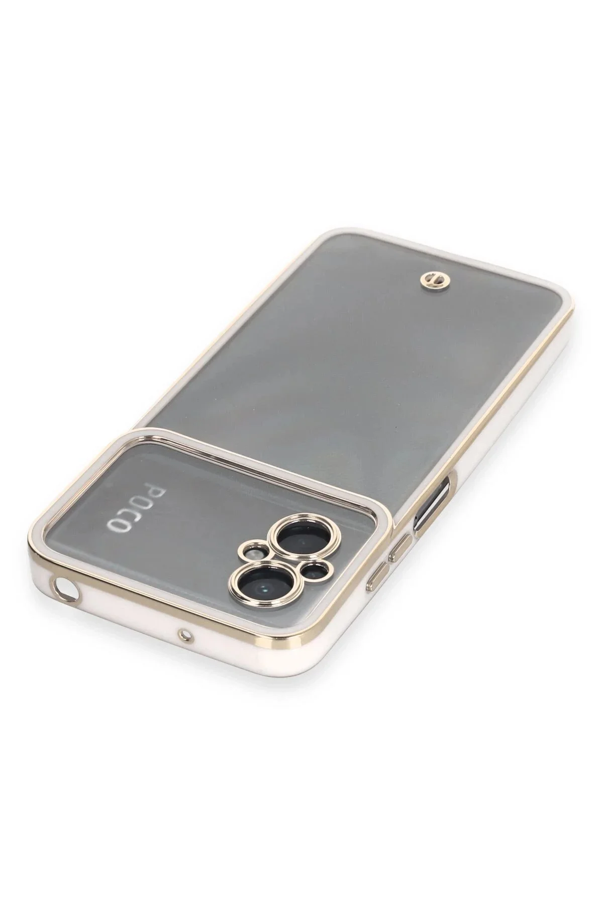کاور و قاب XIAOMI POCO M5 CASE LIVA LENS سیلیکونی سفید CepteToptan