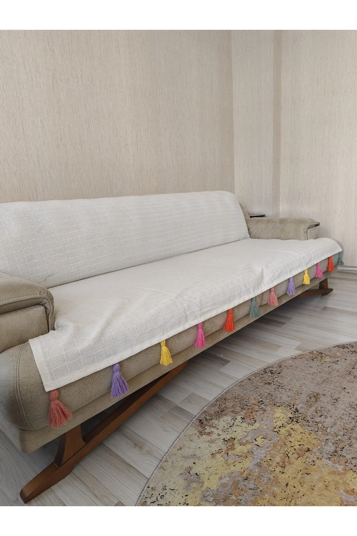 روکش مبل پوشش صندلی تاسل رنگی BULDAN 1 با اندازه 160X210 است Petek Home