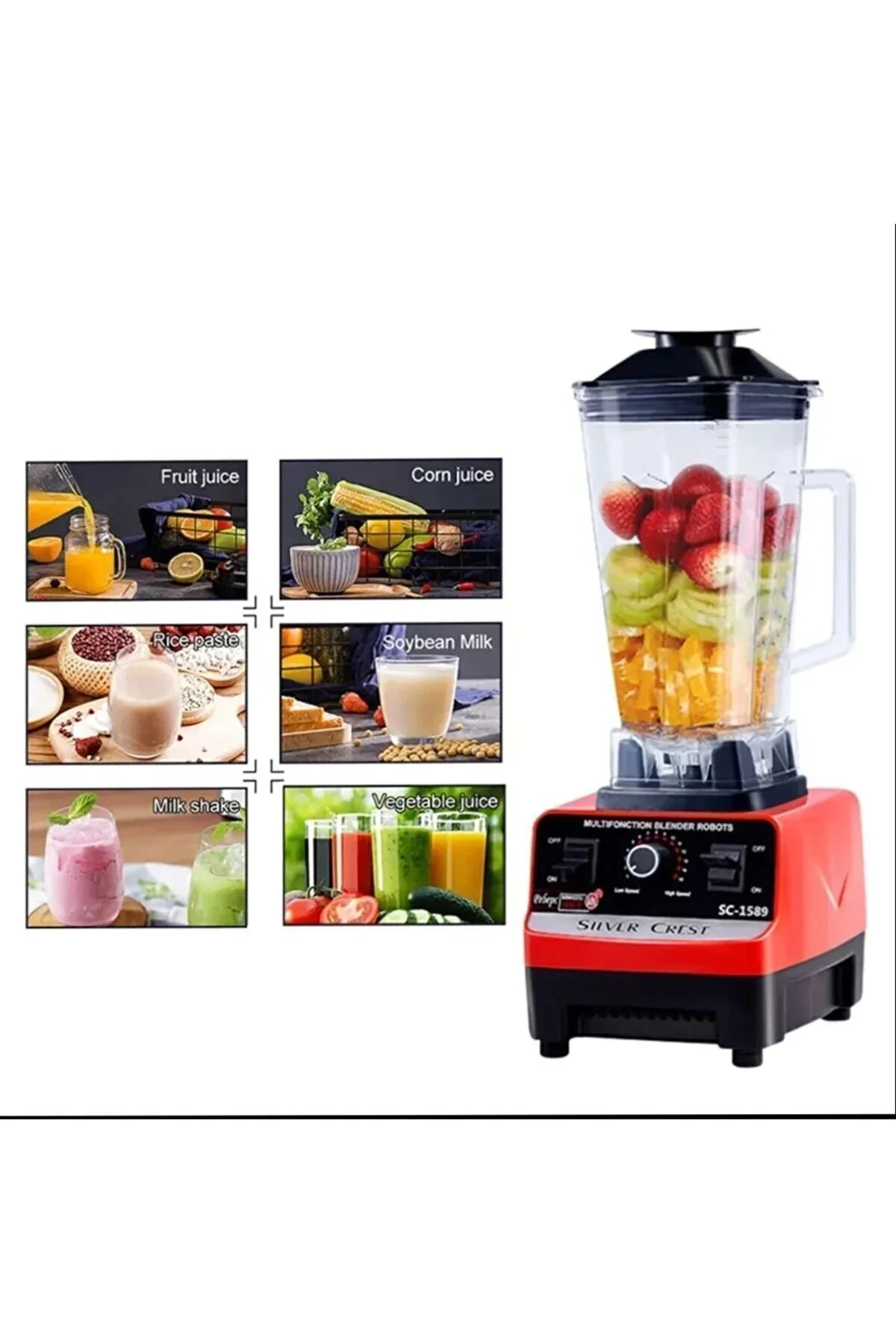 ست مخلوط کن TEKNOHOME BLENDER PROFESSIONAL 9500 COLORS ممکن است متفاوت باشد اورجینال Silver Crest
