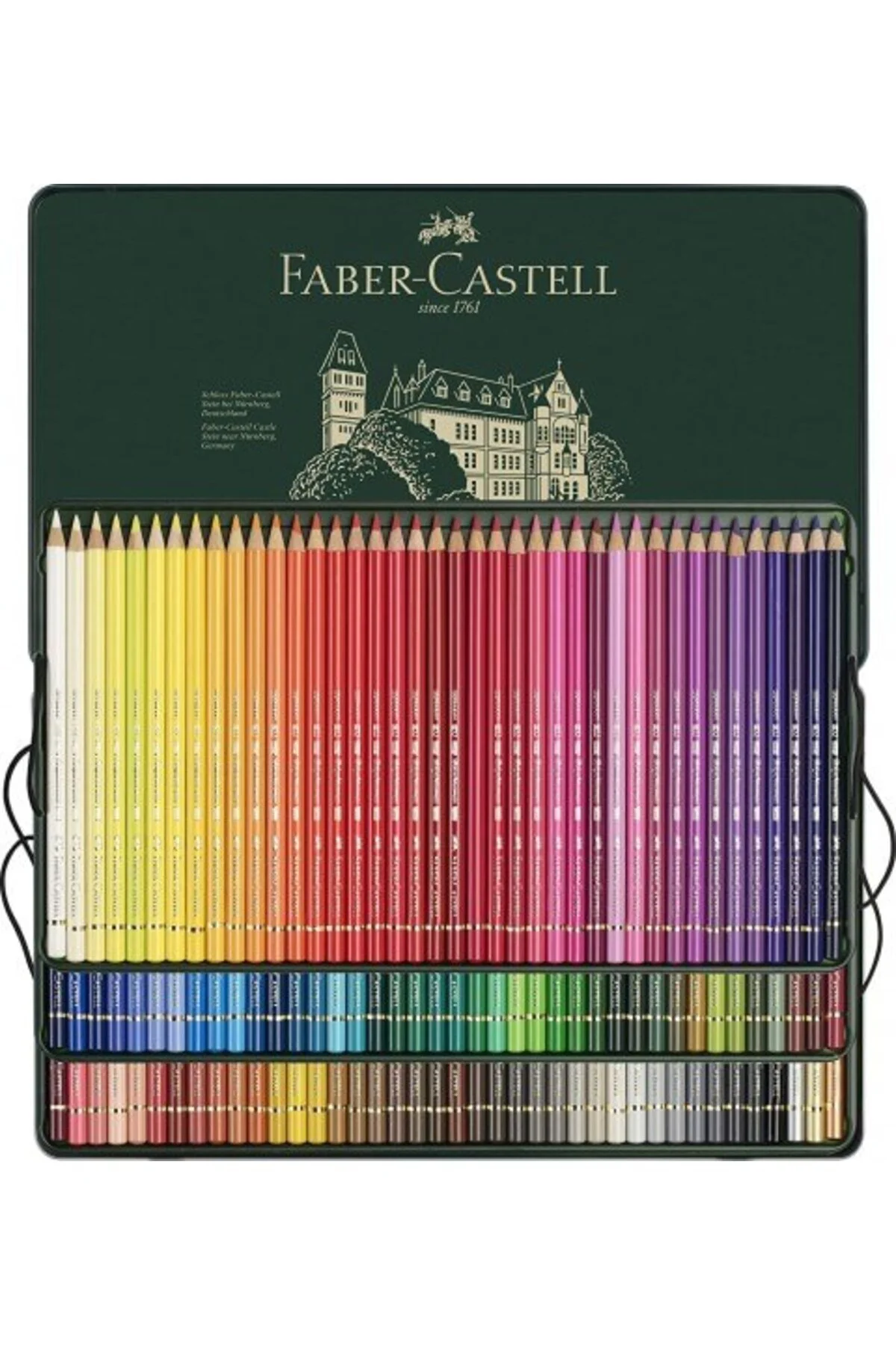 خرید ست مداد رنگی فابرکاستل Polychromos ۱۲۰ رنگ | کیفیت بی‌نظیر، رنگ‌های نرم و ماندگار Faber Castell