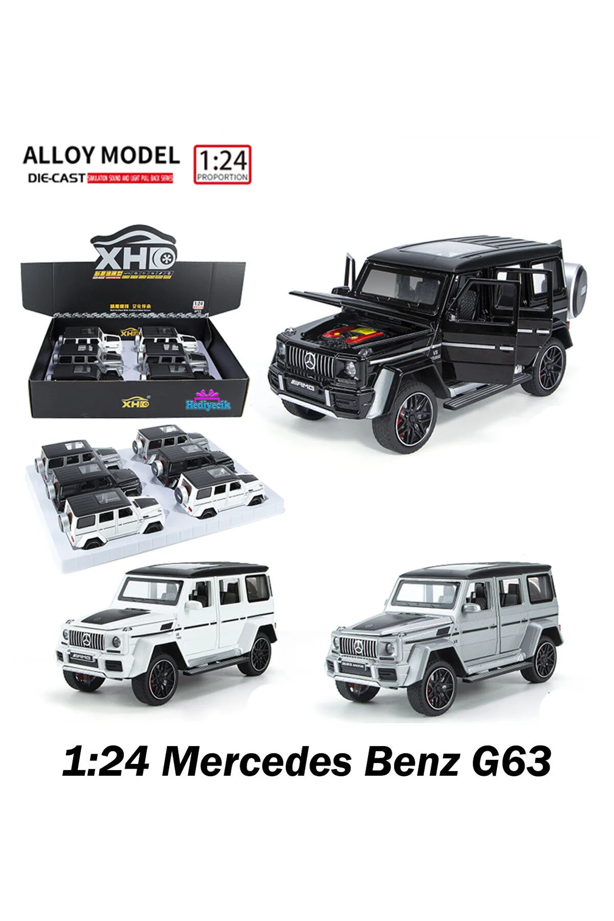 مدل خودرو 1:24 مرسدس بنز G63 DIECAST ماشین فلزی کلکسیونی اورجینال hediyecik