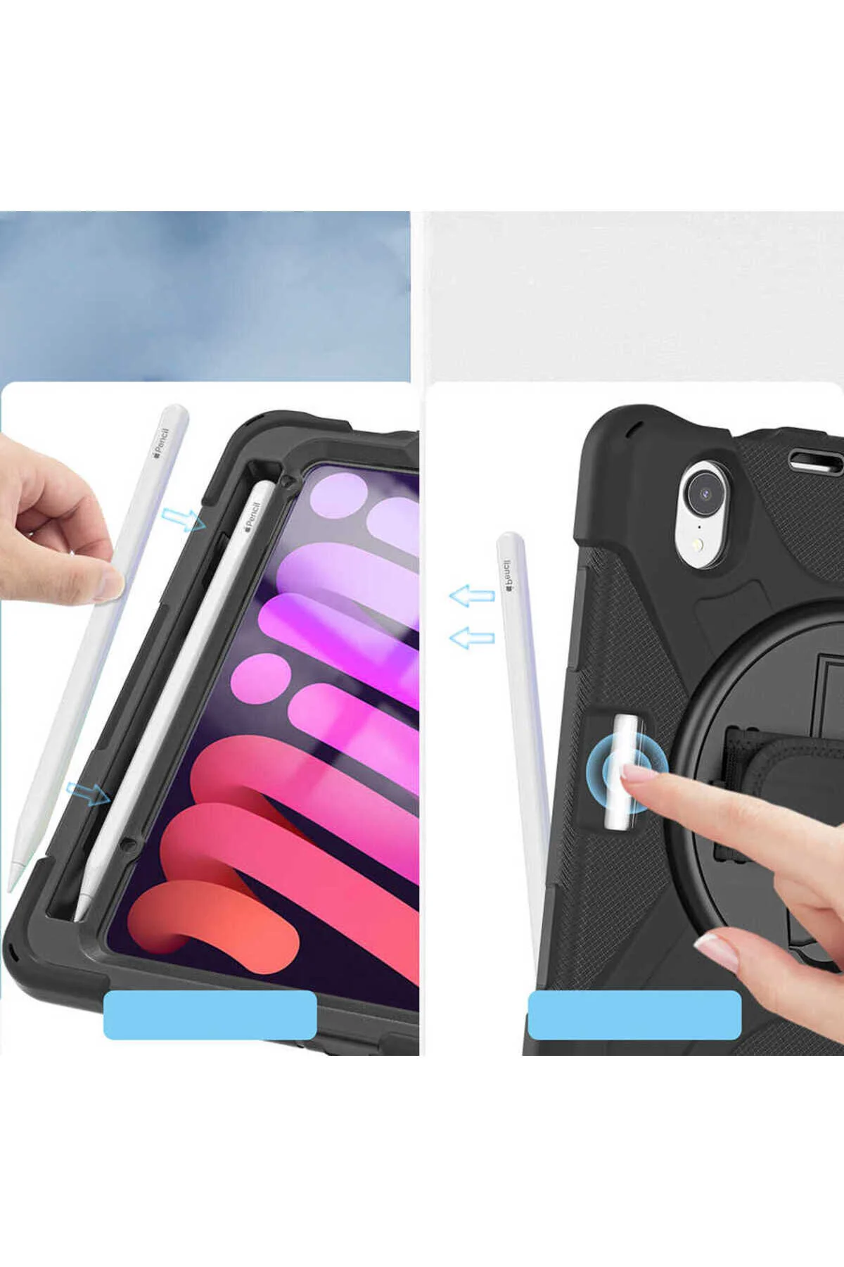 کاور تبلت IPAD MINI نسل ششم DEFENDER SILICONE مشکی Tılsım Tekno