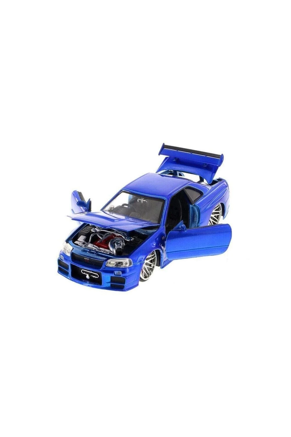 مدل خودرو 1:24 سریع و خشمگین برایان NISSAN SKYLINE GT R BNR34 ماشین آبی SCOWETTO