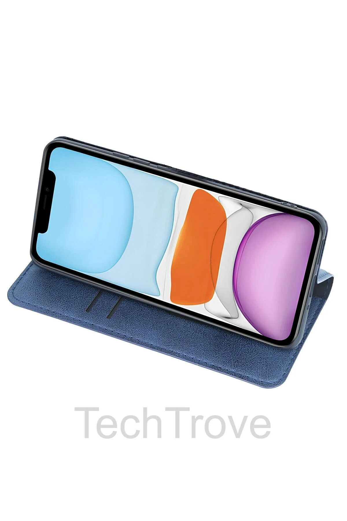 کاور و قاب چرمی آیفون 16 پرو مکس با روکش پایه کیف پول TechTrove