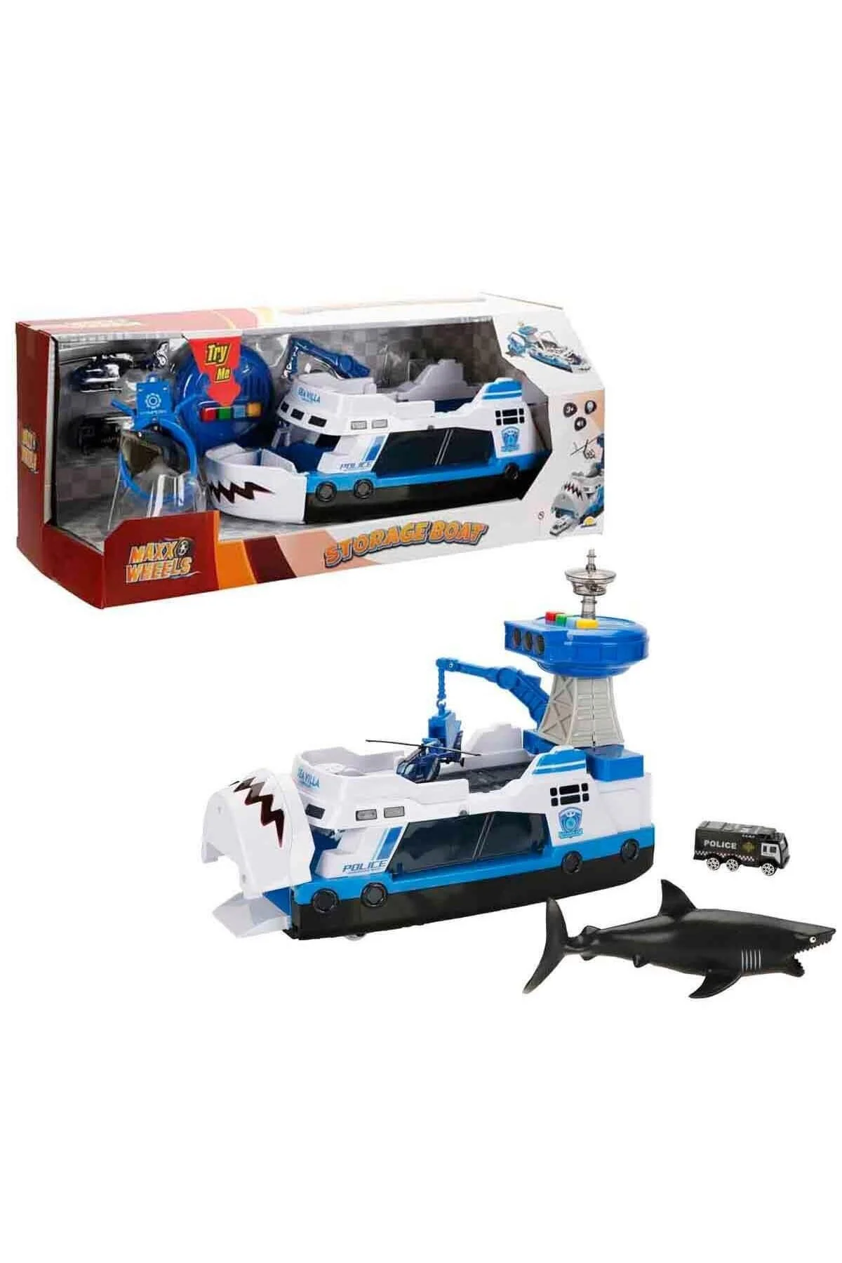 ماشین اسباب بازی ست MAXX WHEELS COAST GUARD WITH SOUND AND LIGHT 43486 POLICE Sunman