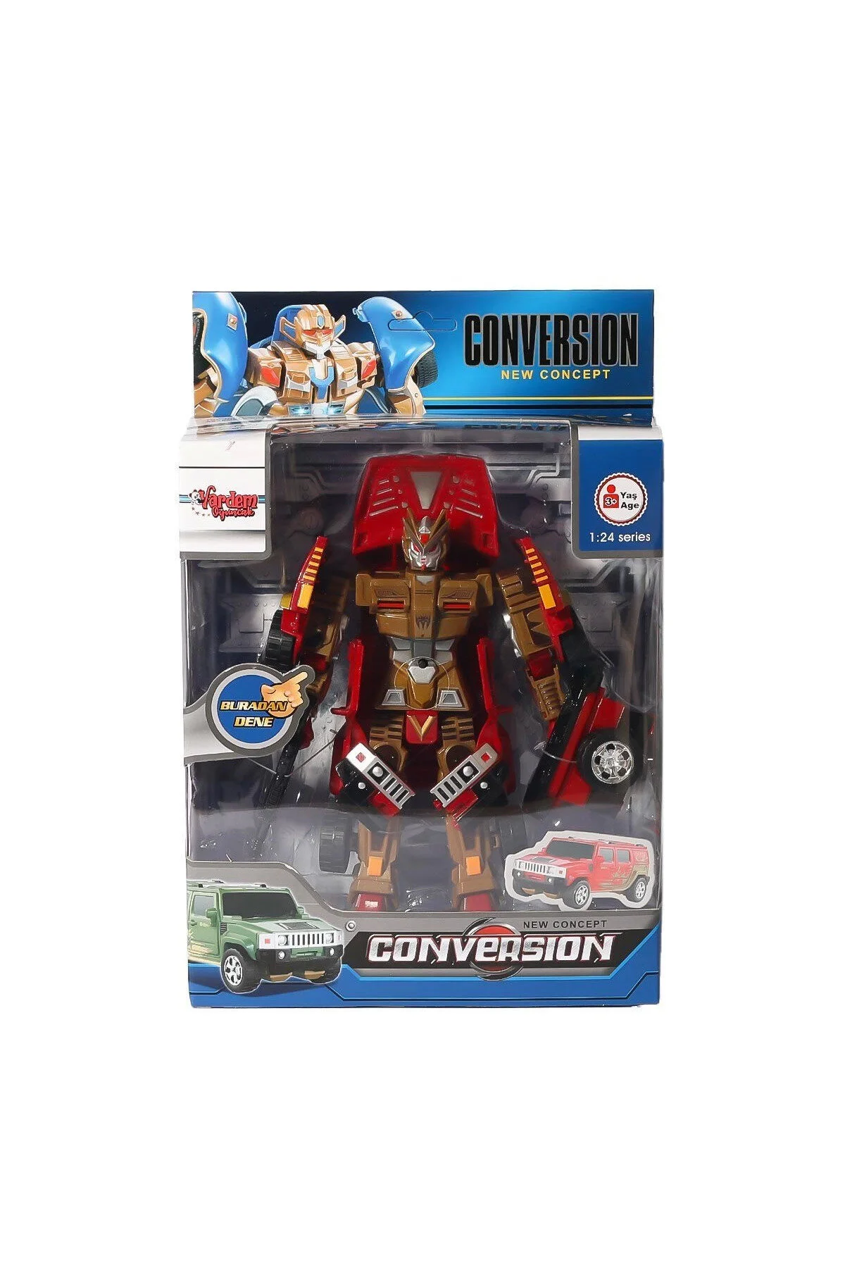 اسباب بازی های فیگور دیگر HW 899 1 2 5 ROBOT TRANSFORMABLE JEEP 1:24 VARDEM dekofon