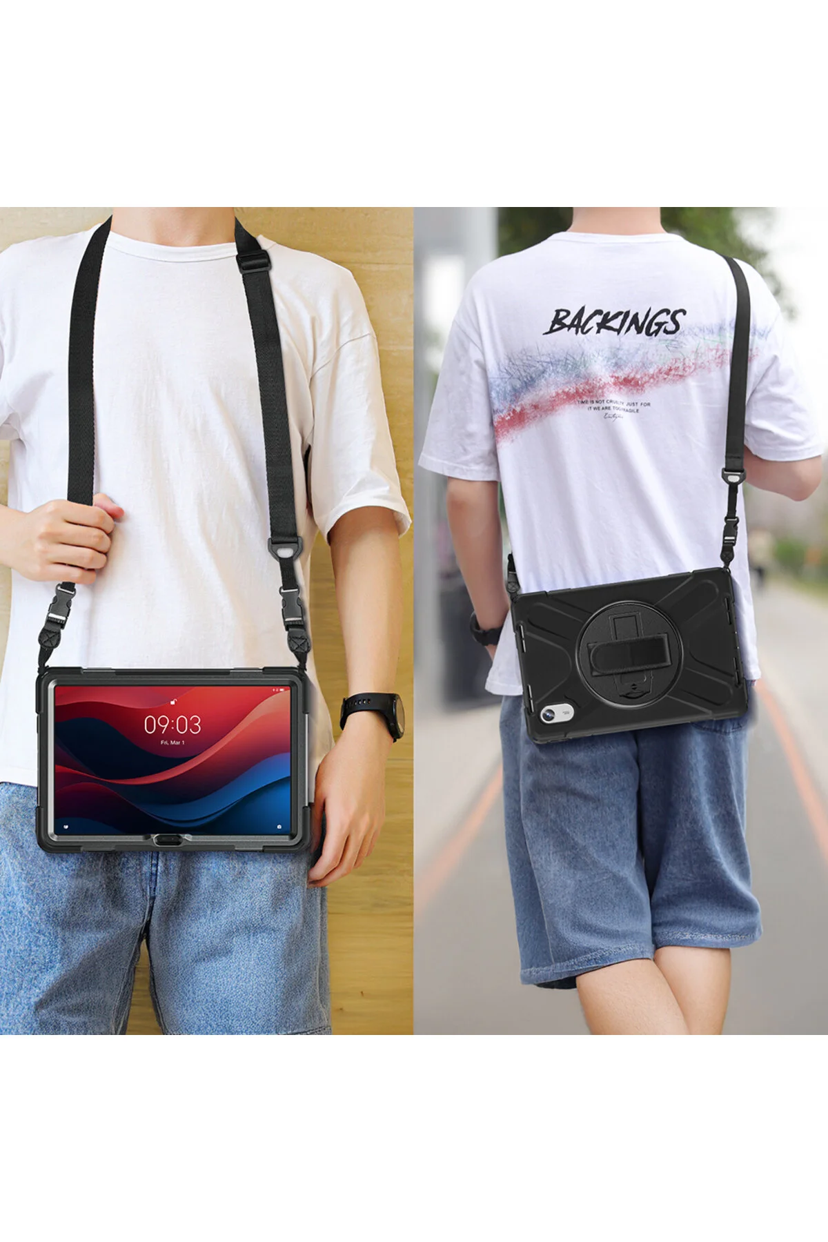 کاور تبلت APPLE IPAD A16 نسل یازدهم 10 9 دهم قاب با بند شانه GRABONO