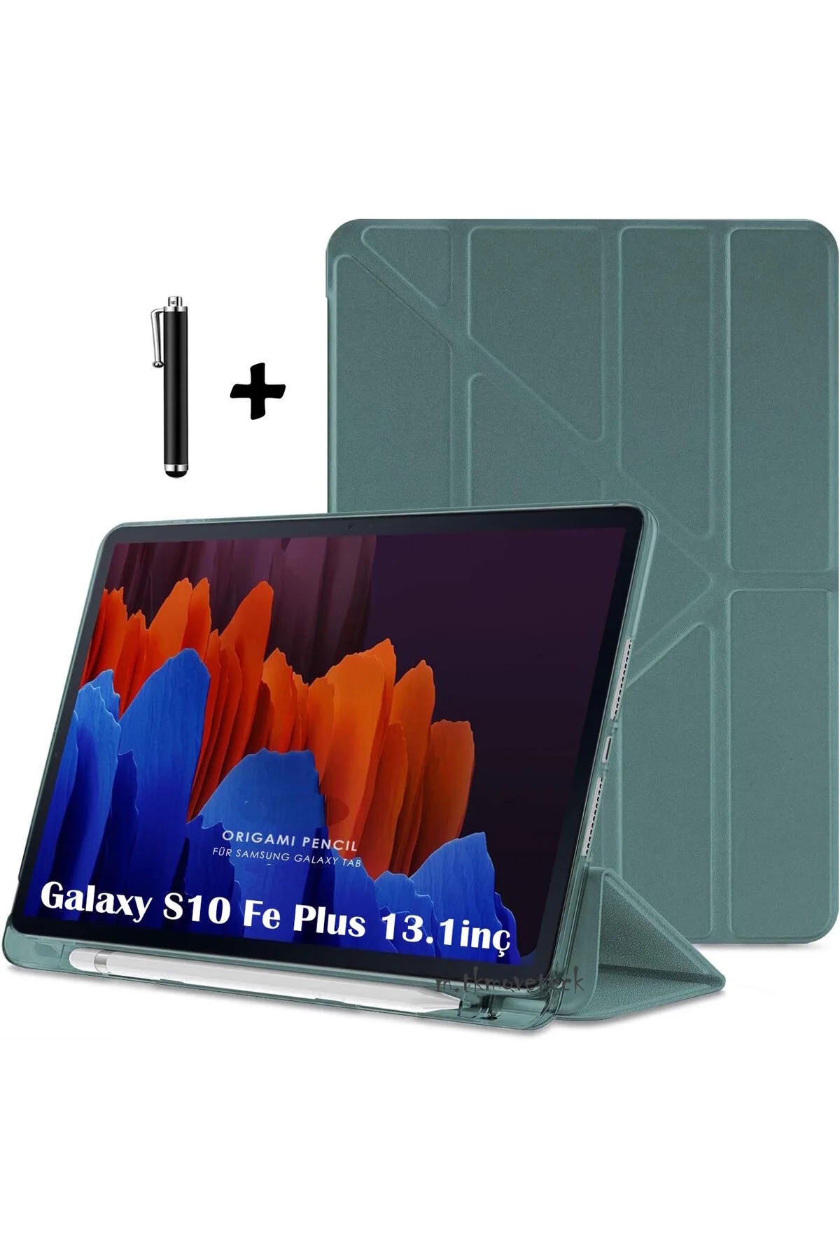 کاور تبلت SAMSUNG GALAXY TAB S10 FE PLUS 13.1 اینچی سیلیکونی نرم با محفظه قلم پایه تاشو m.tk moveteck