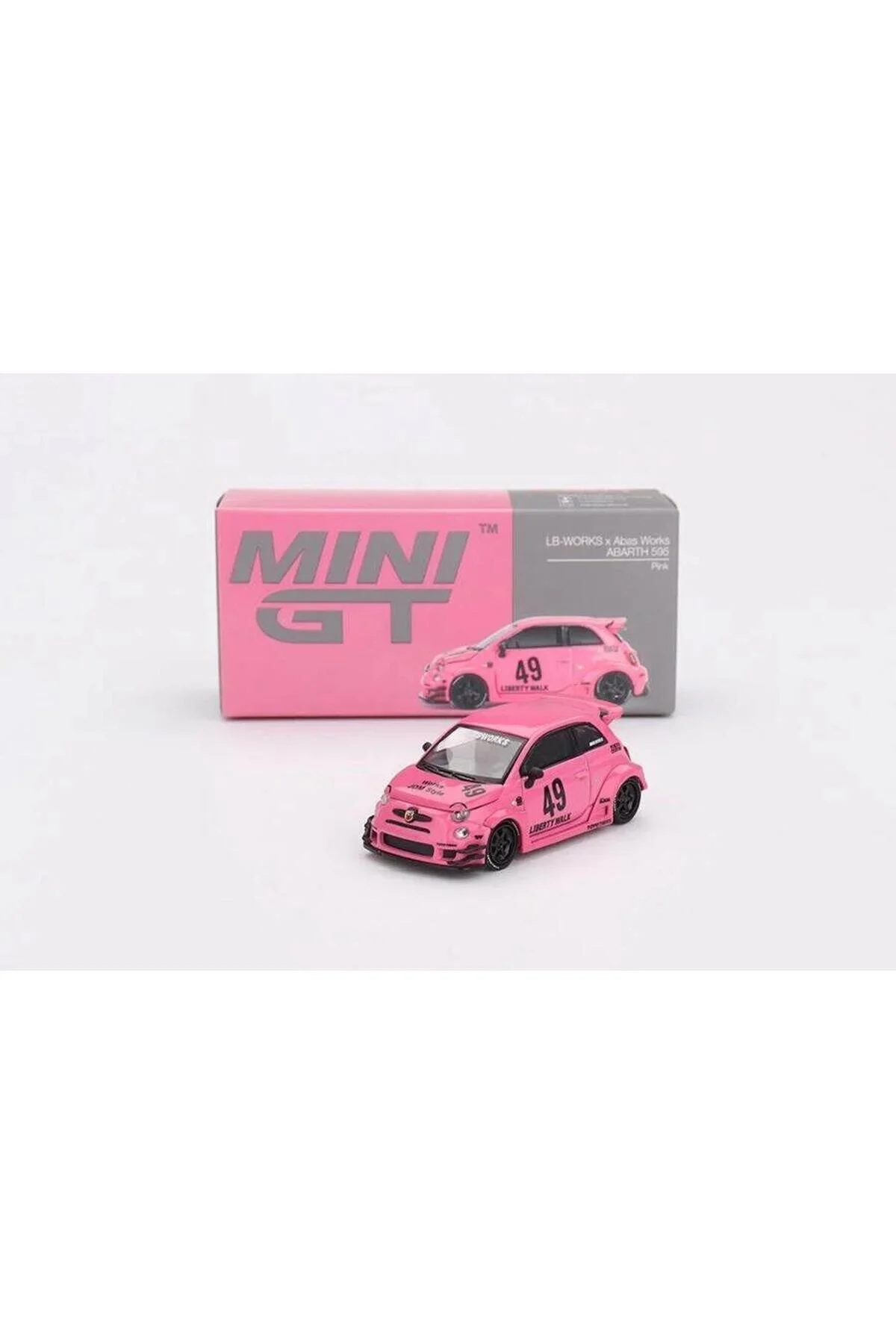 مدل خودرو 851 ABARTH 595 LB WORKS X ABAS PINK 1 64 MODEL CAR اورجینال mini gt