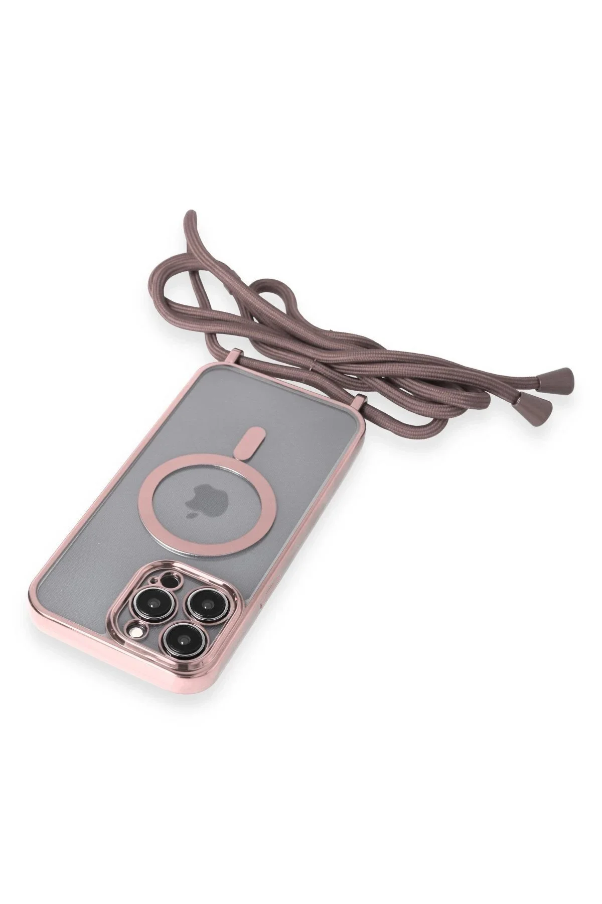 کاور و قاب آیفون 12 PRO DIVO LASER STRAP MAGSAFE COVER صورتی CepteToptan