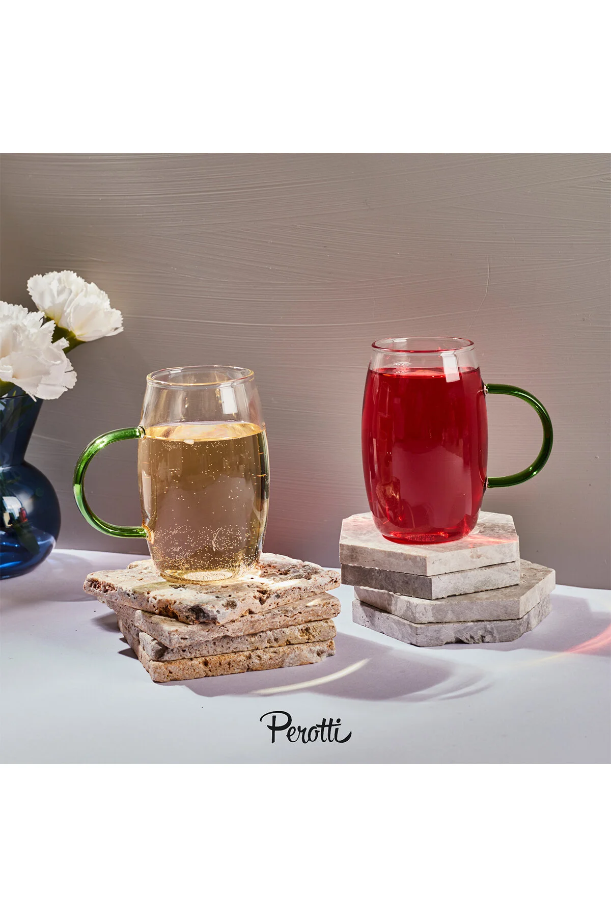 لیوان ADAI BOROSILICATE 2 قطعه فنجان 300 میلی لیتر Perotti