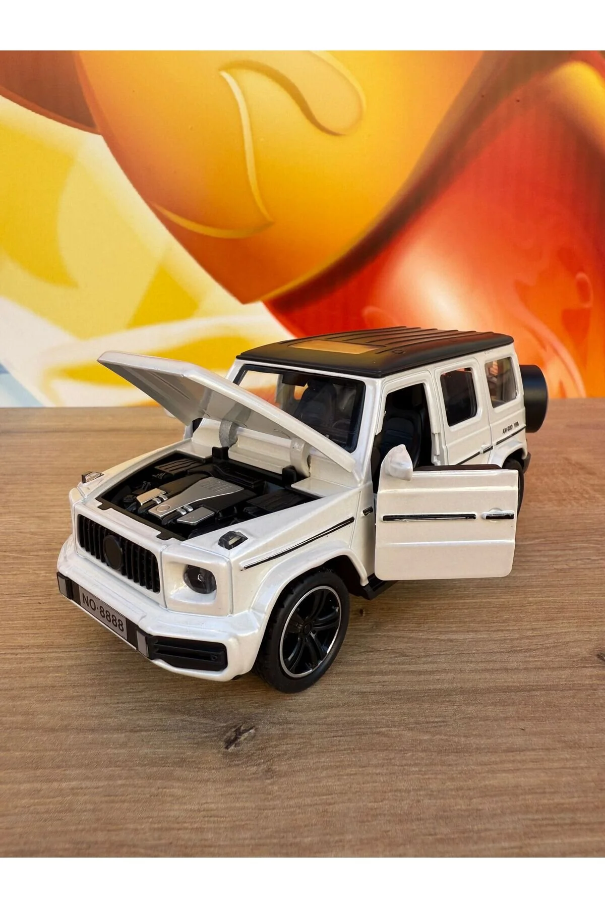 ماشین اسباب بازی مرسدس G65 آربا برابوس راکت DIECAST فلزی درب صندوق عقب خودرو باز می شود scntoys