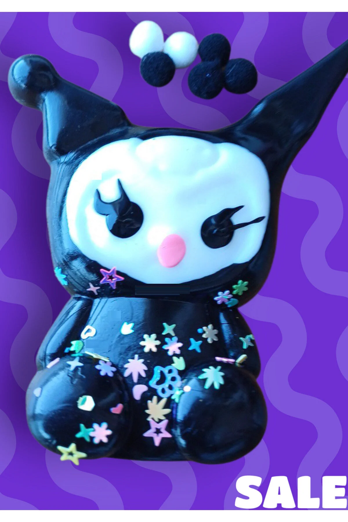 اسباب بازی های فیگور دیگر FUFU SQUISHY KUROMI ستاره درخشان با منجوق 14 سانتی متری SUKUSHI TOY SKUSHI FLEXIBLE PULL EXTENDS OYUNCAKSAHİLİ