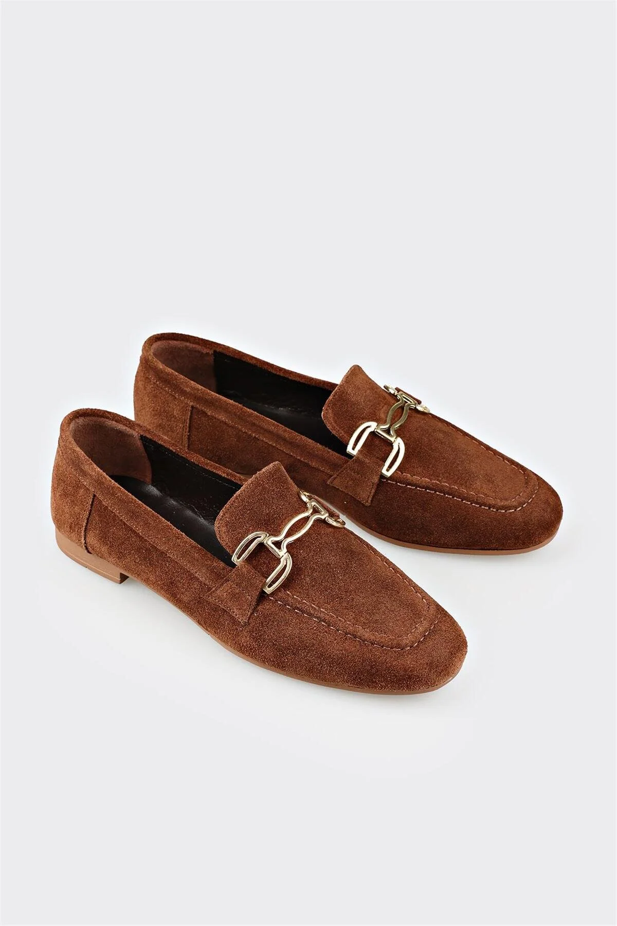 لوفر زن چرمی قهوه LOAFER الی اورجینال Elle