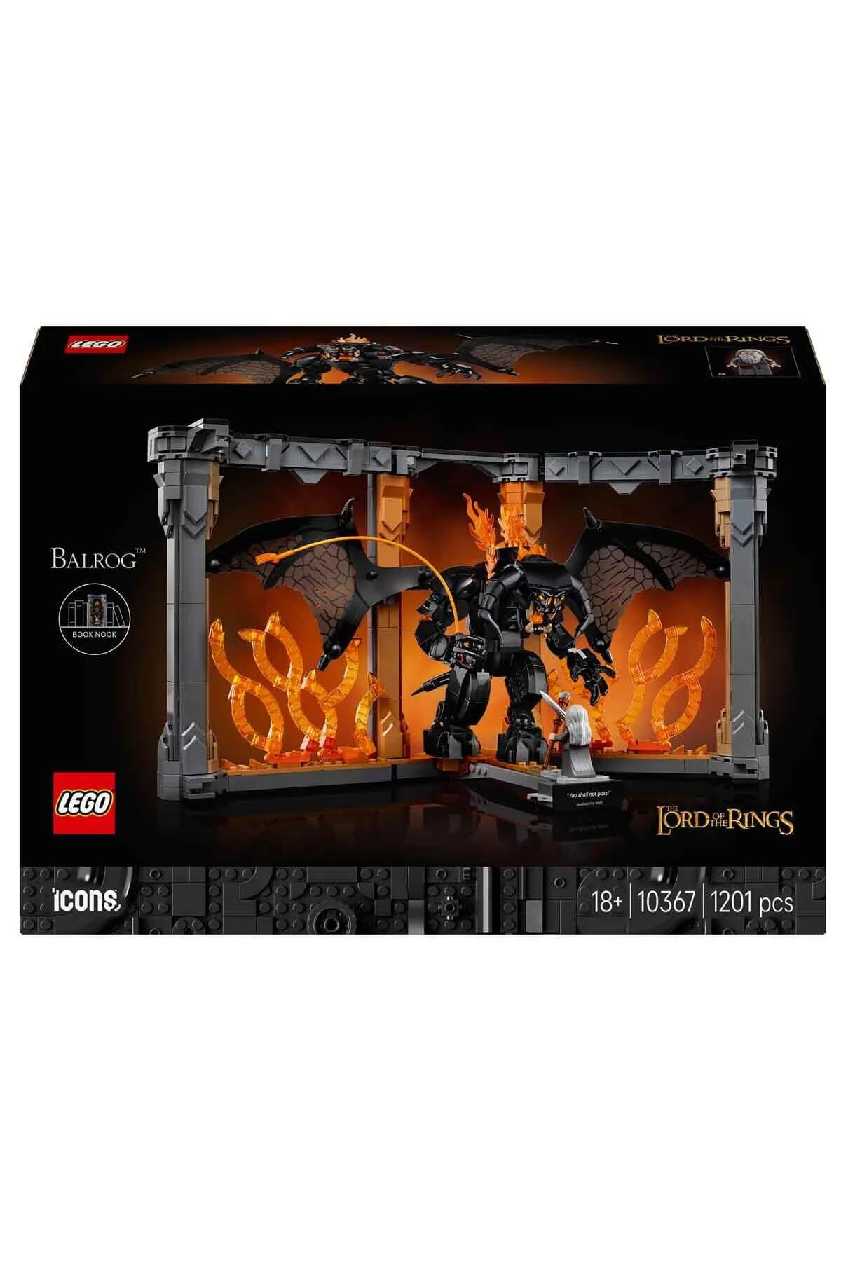 لگو و اسباب بازی های ساخت محور نمادهای ارباب حلقه ها: دکوراسیون کتابخانه BALROG 10367 فیلم تزئینی برای بزرگسالان LEGO
