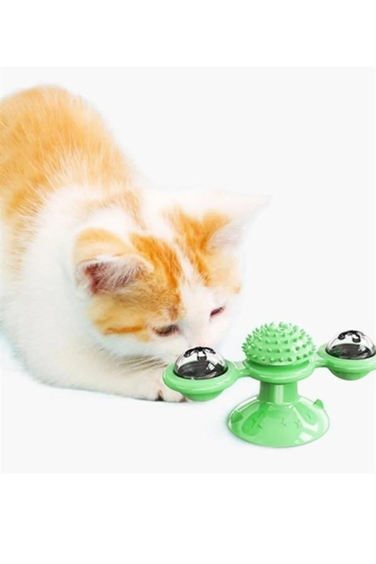 اسباب بازی گربه BUFFER® PET SUPPLIES SUCTION CUP SPINNER BALL ROTATING STORAGE TRANSPARENT DESIGN INTERACTIVE CAT TOY Genel Markalar