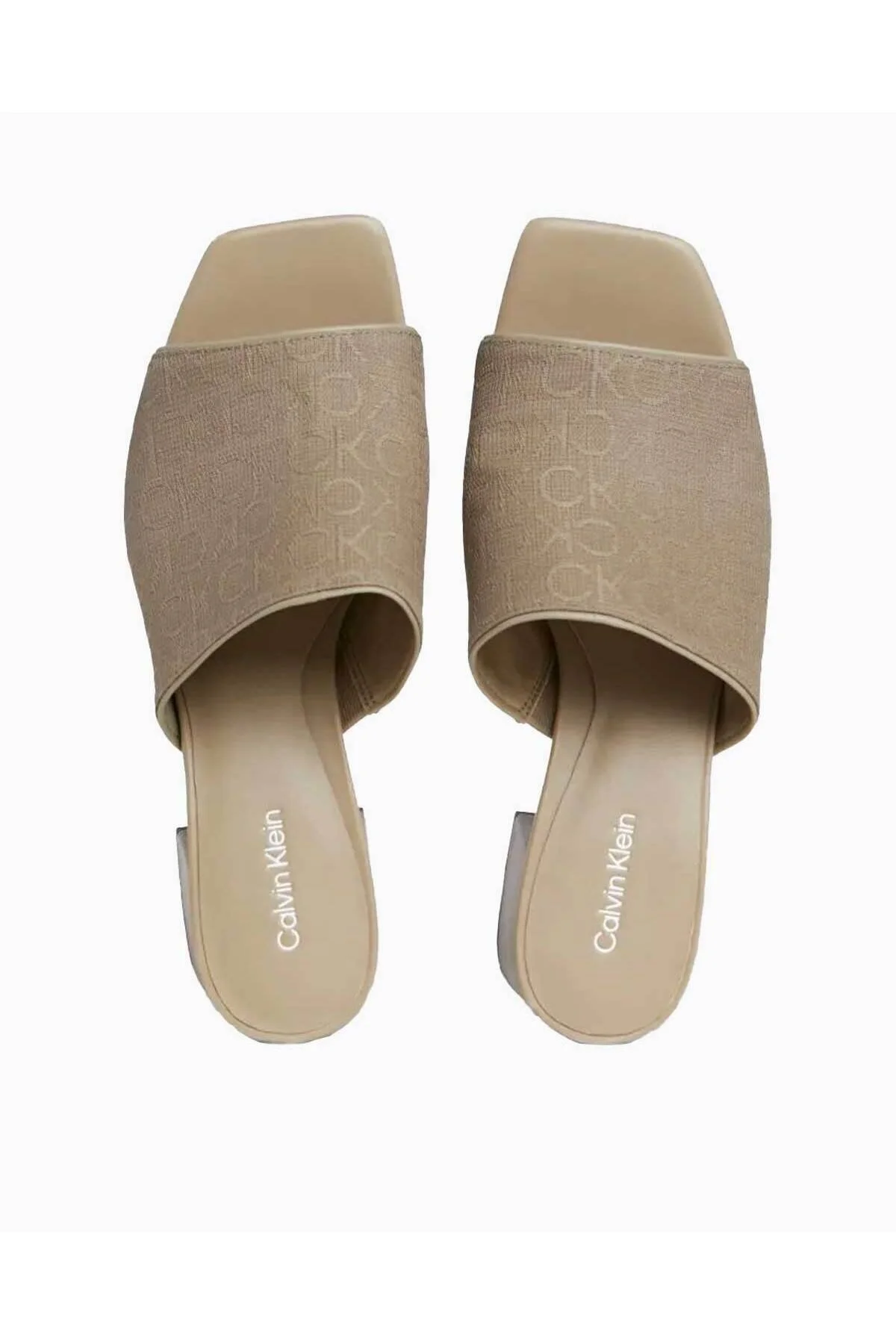 صندل دمپایی بژ با لوگوی زنانه کلوین کلین Calvin Klein